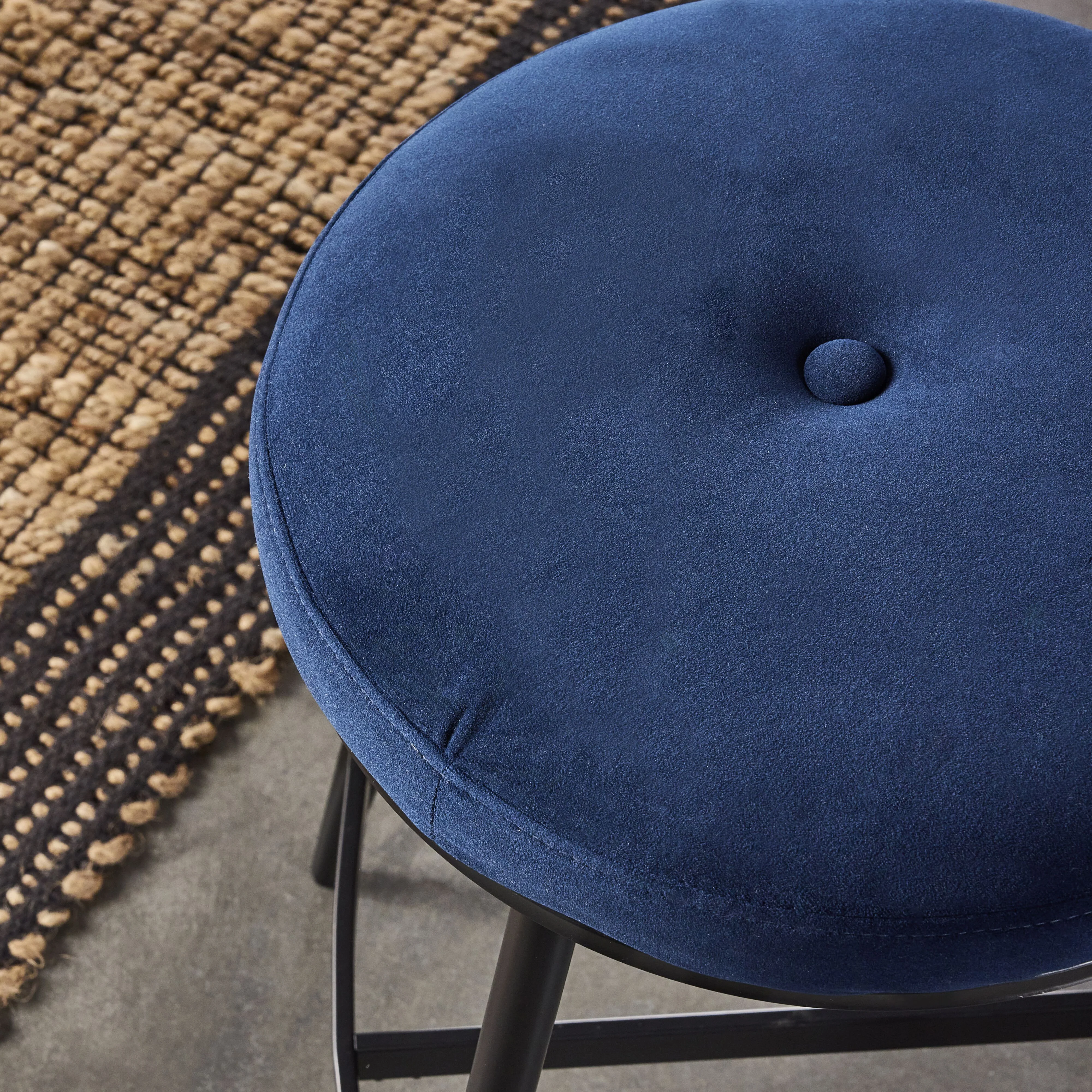 Ember Velvet Swivel Bar Stool Navy - Image 7