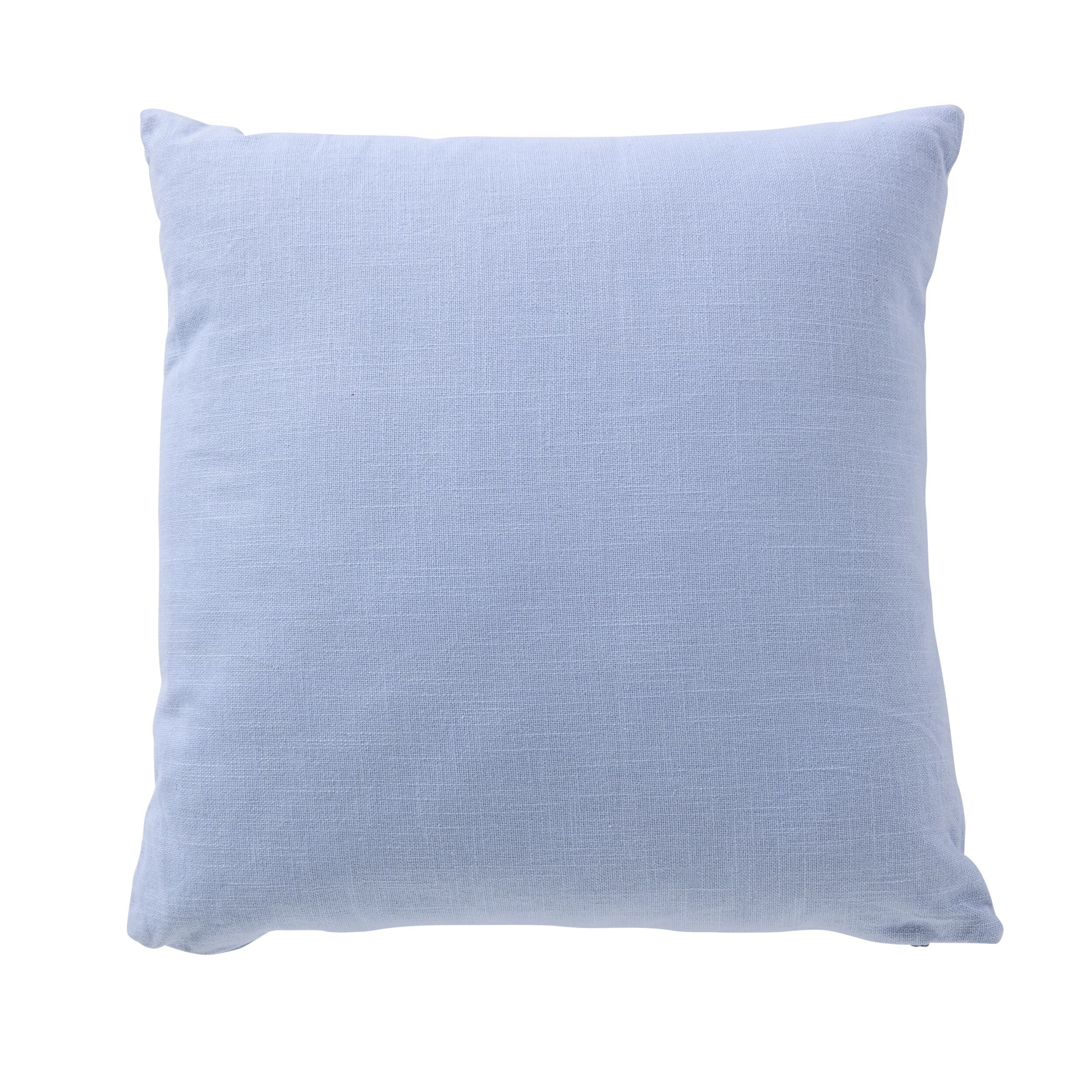 Erin Embroidered Slub Cotton Cushion Blue 50x50cm - Image 2