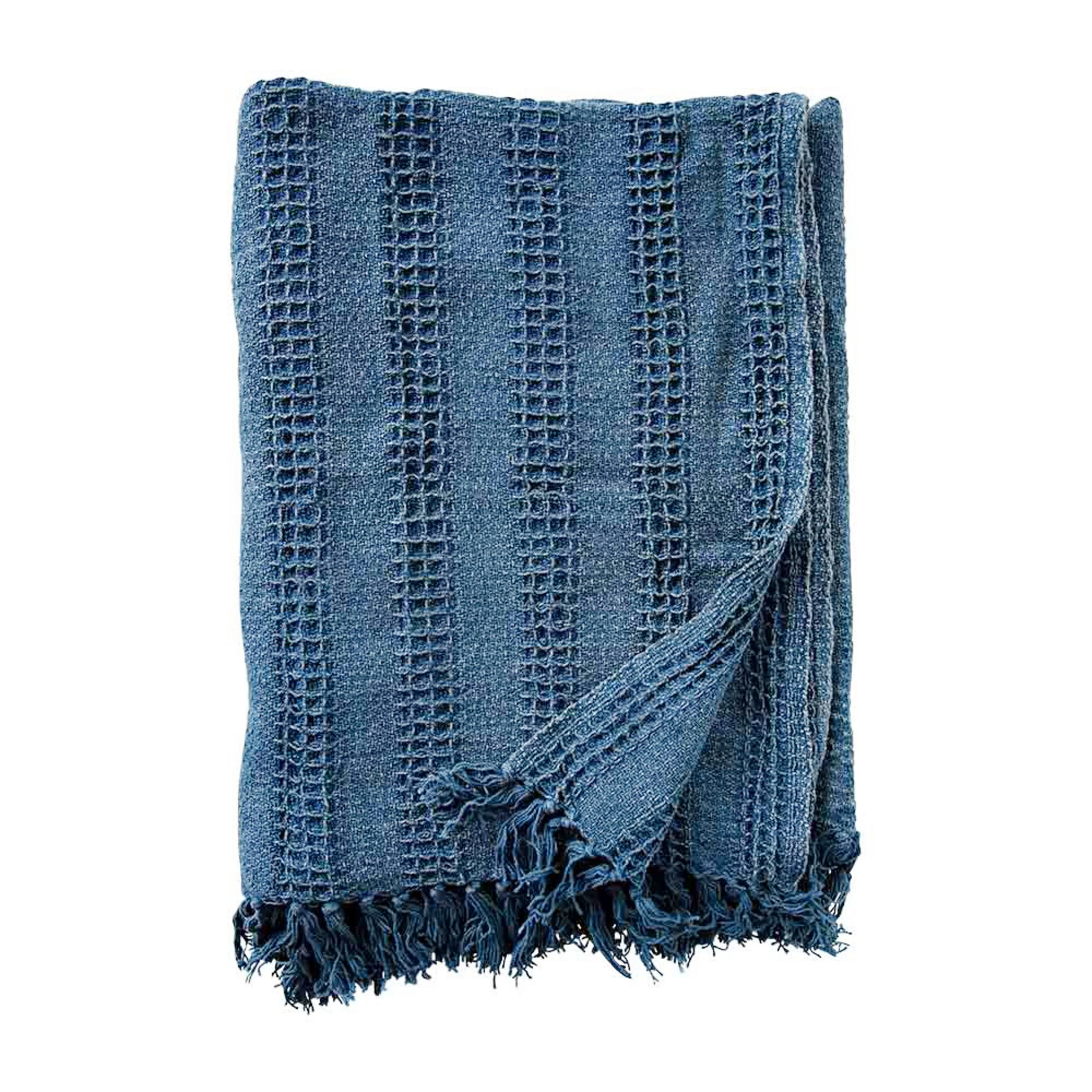 Everly Stonewash Blue Throw 200x140cm - Image 3