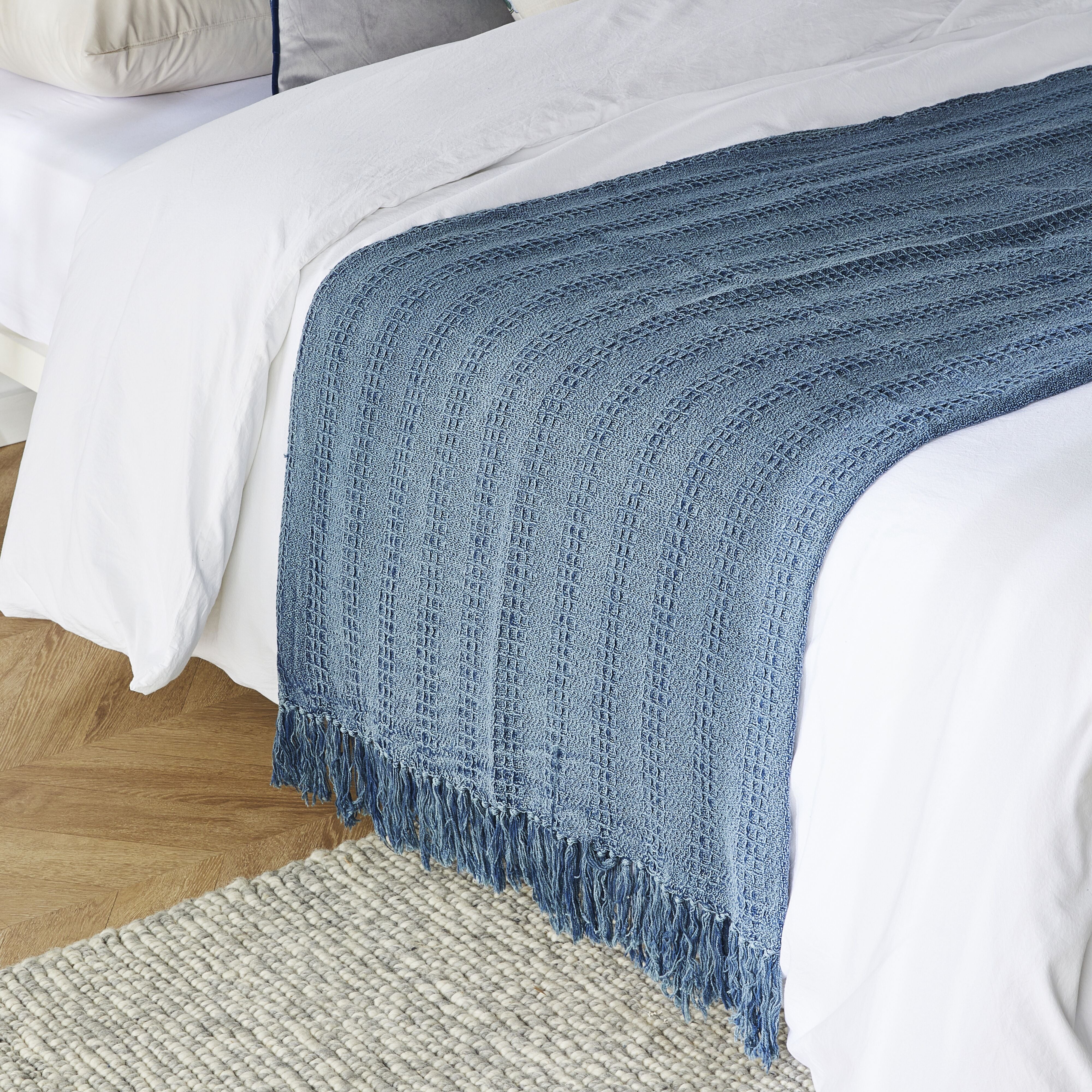 Everly Stonewash Blue Throw 200x140cm - Image 6