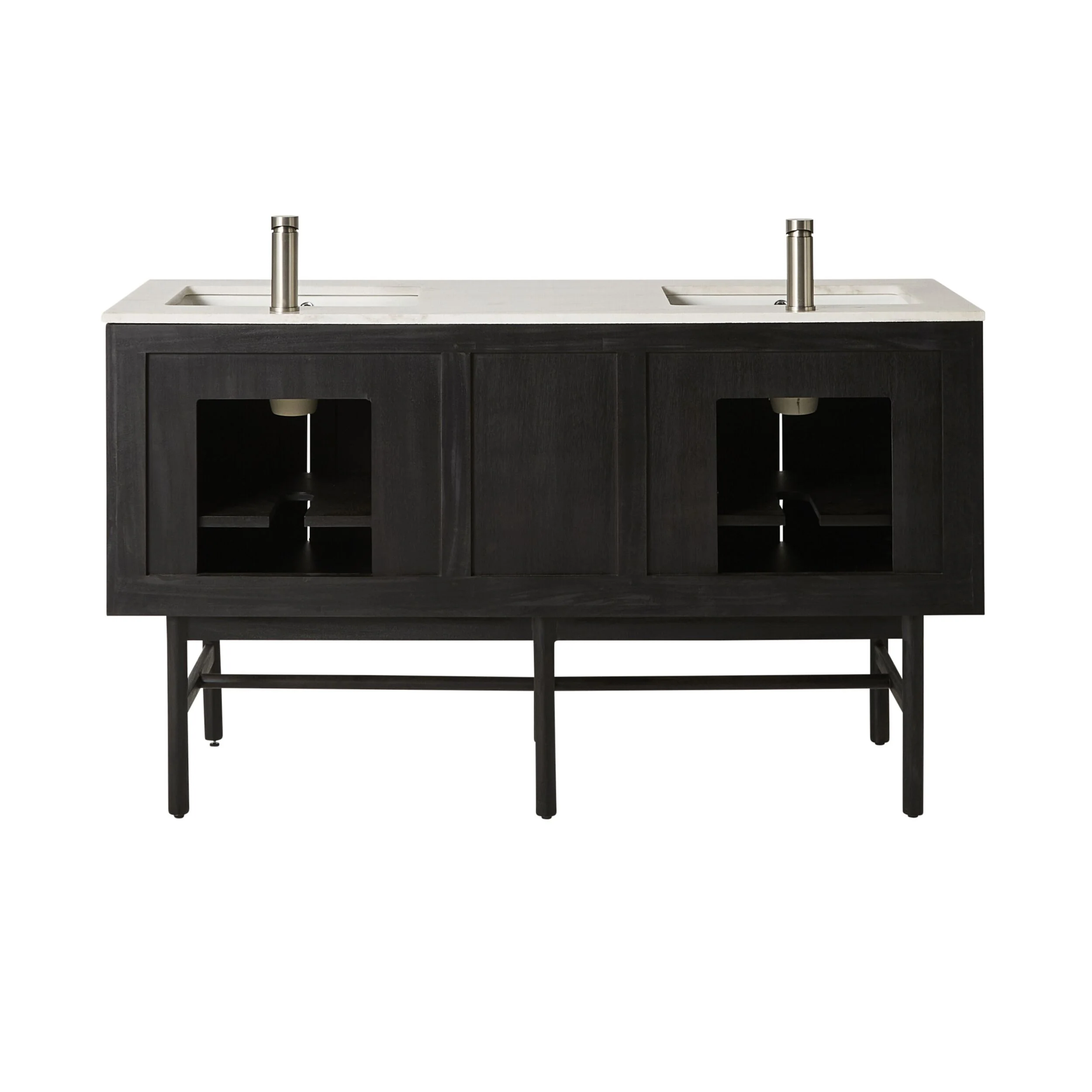 Ezra Double Bathroom Vanity Mahogany with Stone Top 1510mm Package - Image 5