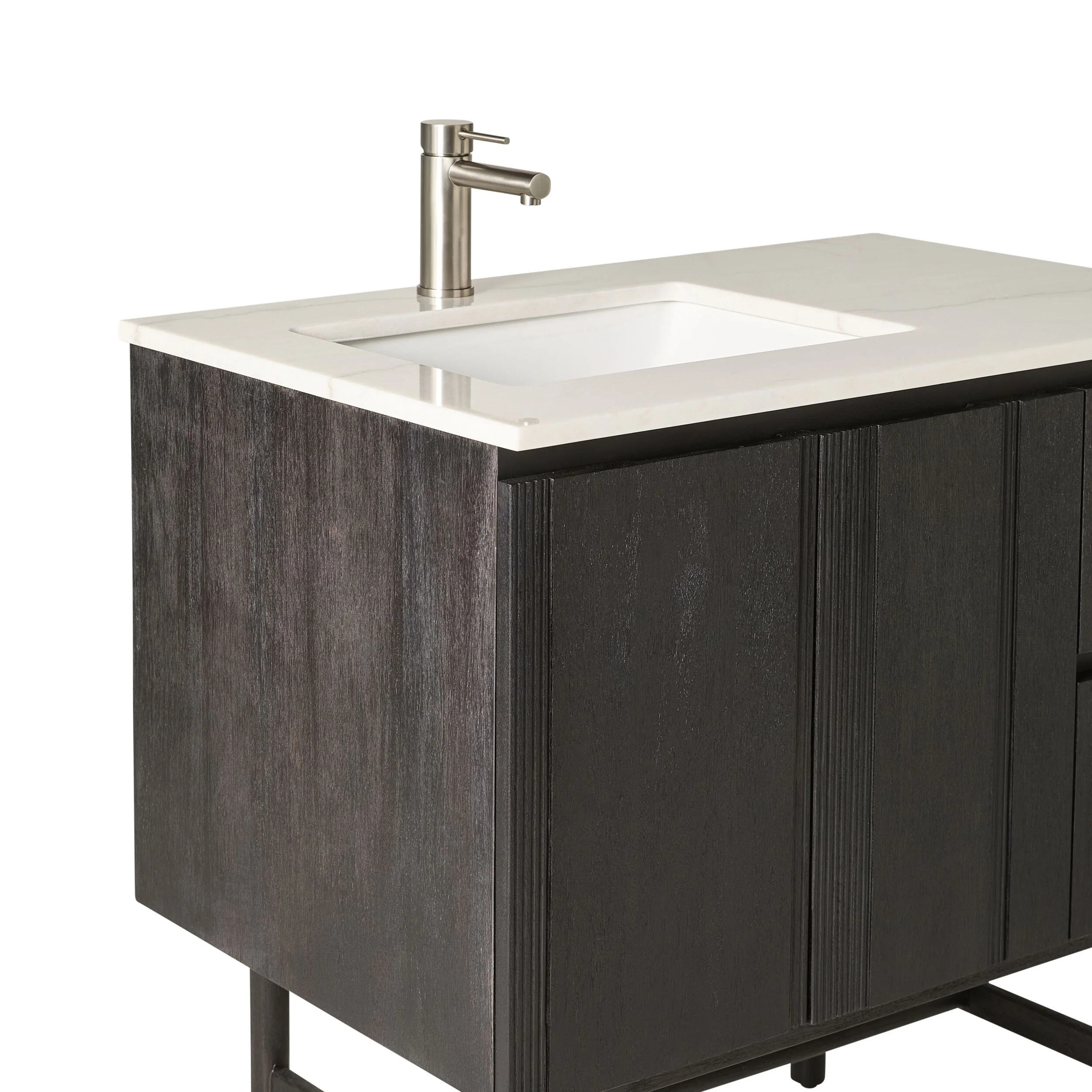 Ezra Single Bathroom Vanity Mahogany with Stone Top 910mm Package - Image 6