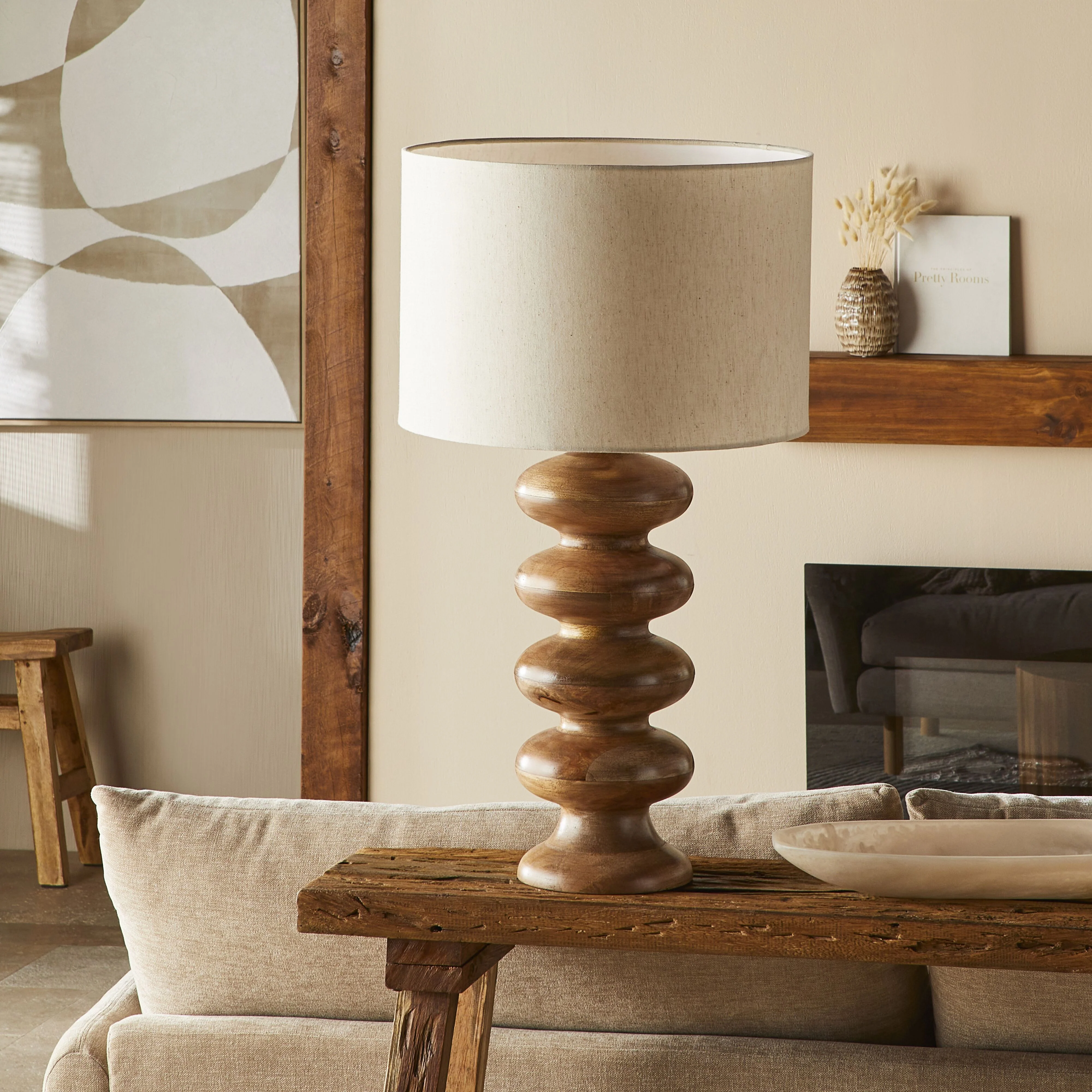 Fatima Wooden Table Lamp 80cm - Image 4