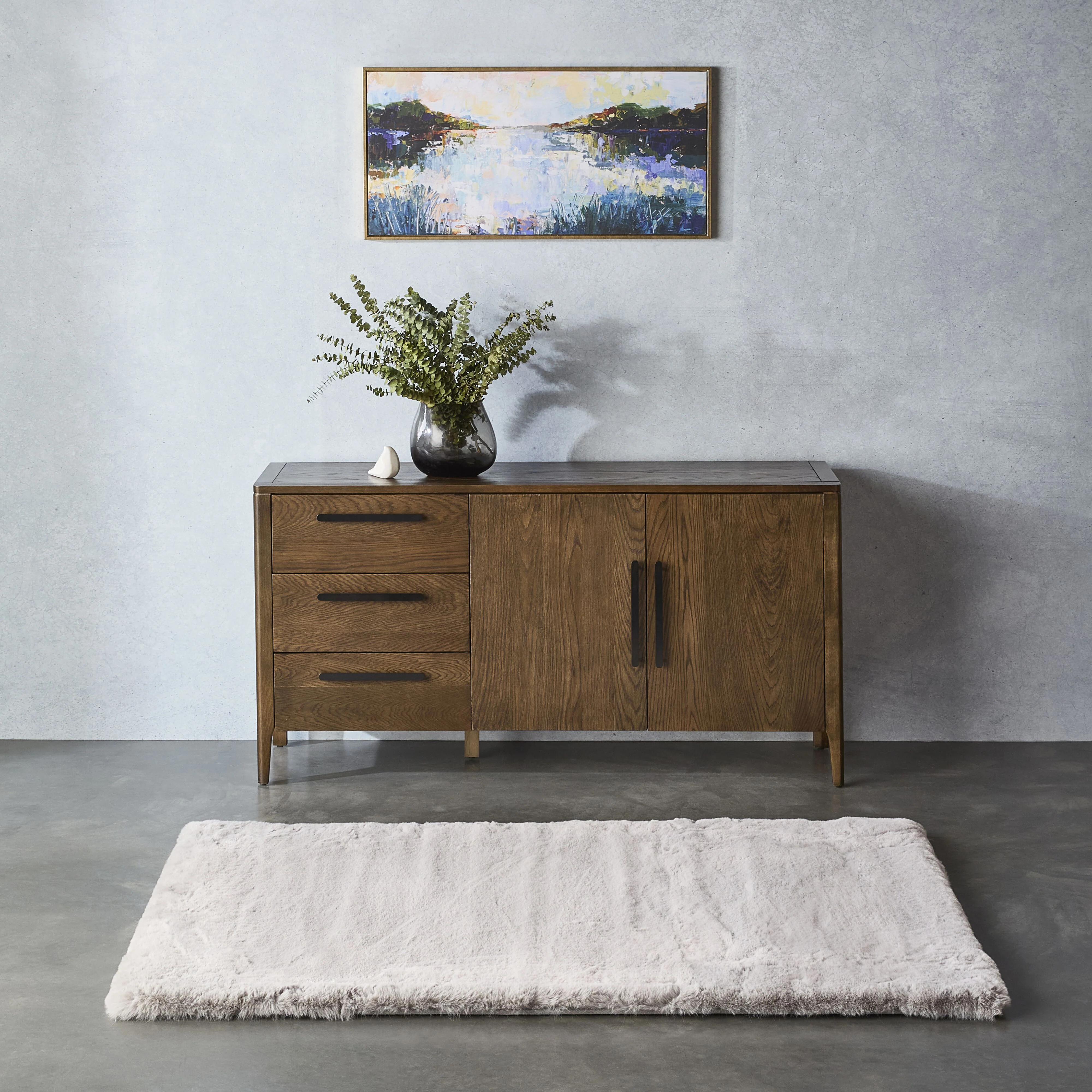 Faux Rabbit Fur Rug Silver 120x180cm - Image 4