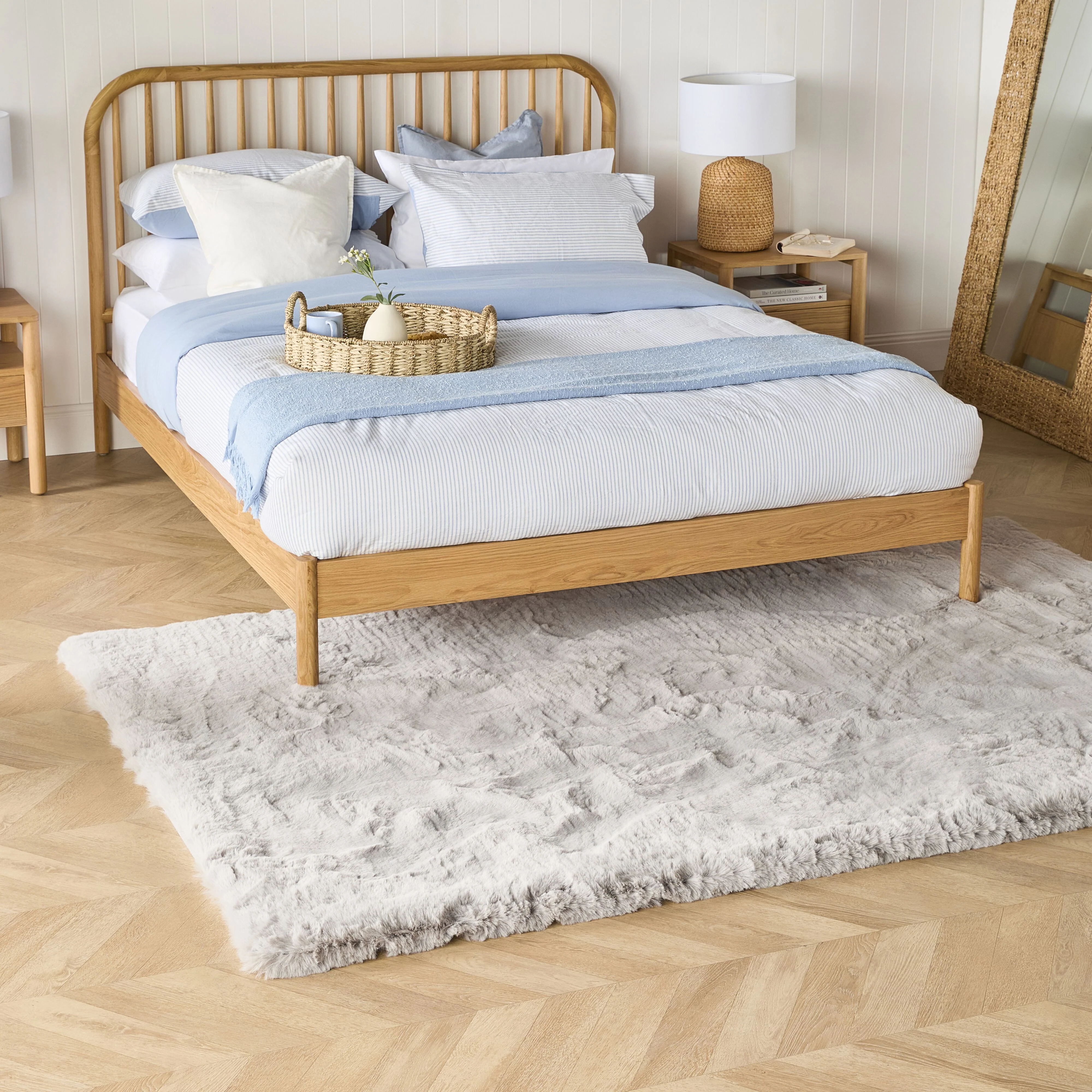 Faux Rabbit Fur Rug Silver 150x240cm - Image 4