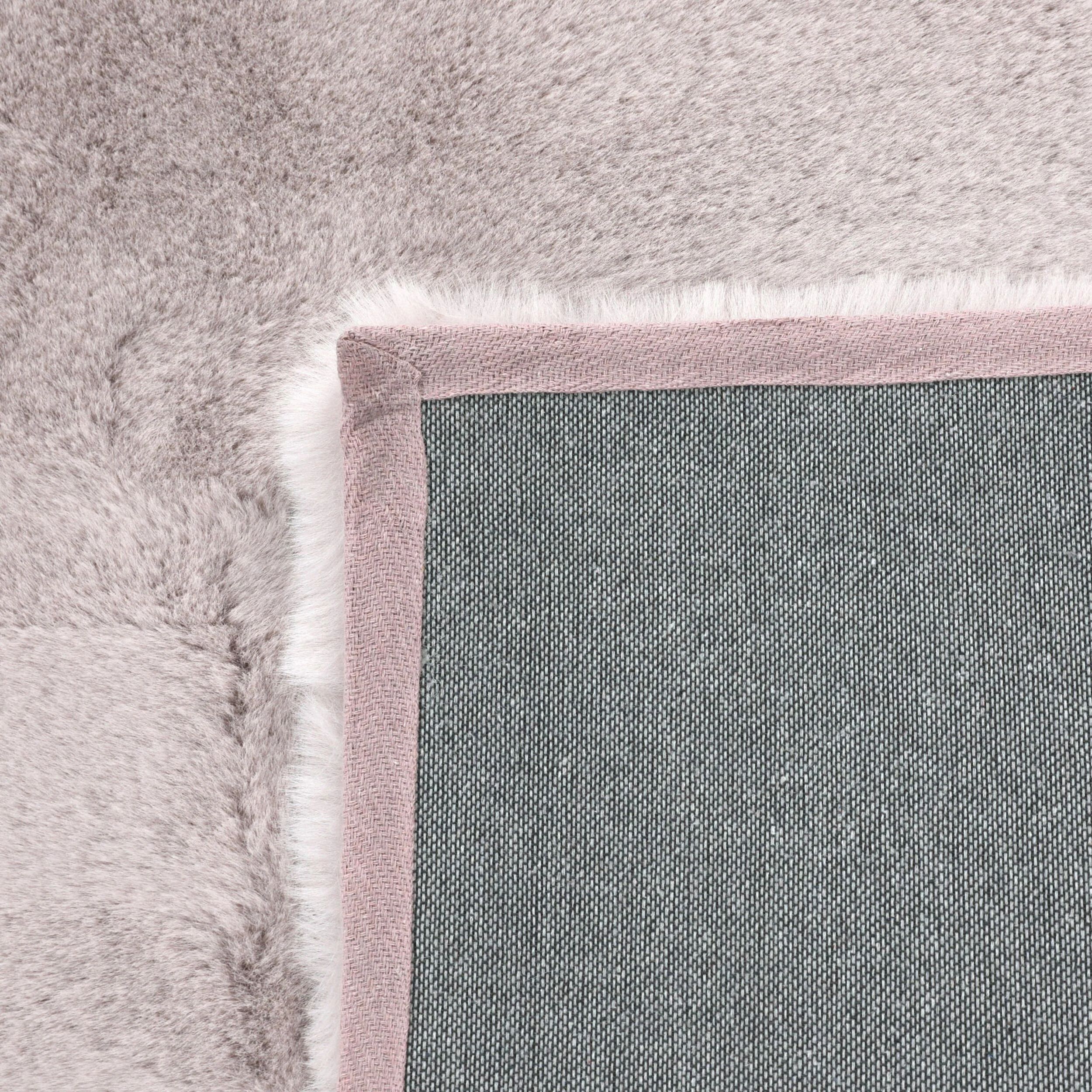 Faux Rabbit Fur Rug Soft Pink 150x240cm - Image 2