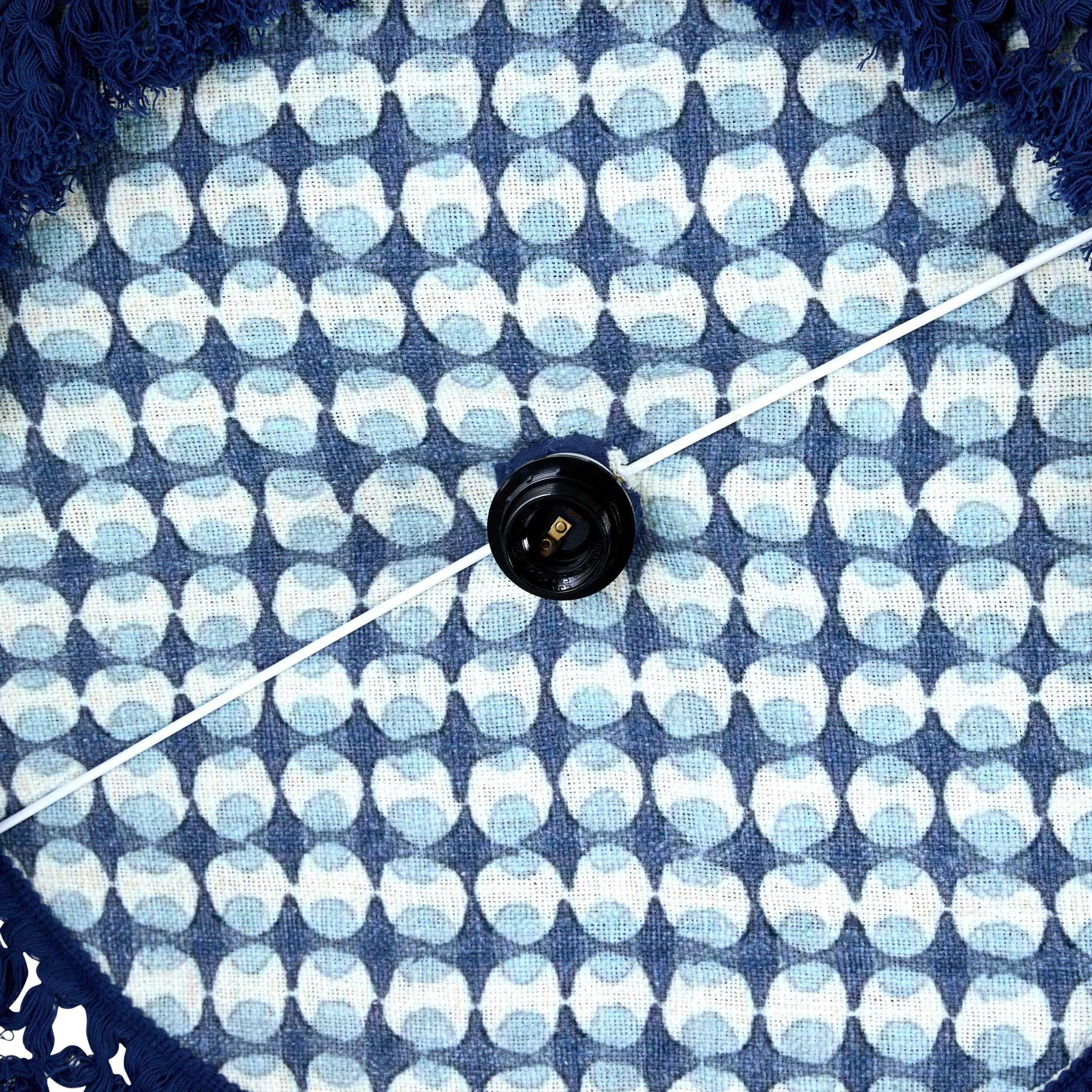 Fiesta Fringed Cotton Pendant Blue 60cm - SHADE ONLY - Image 5