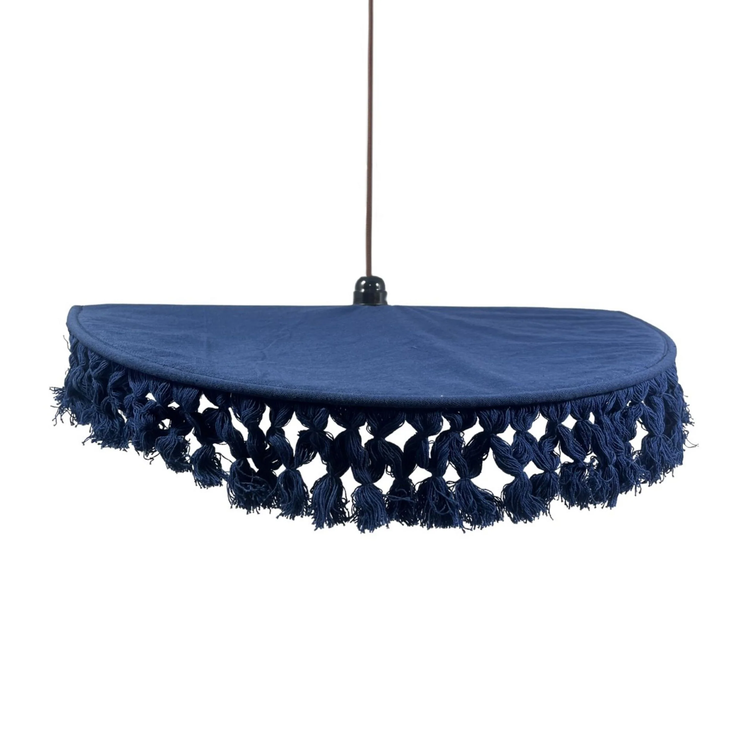 Fiesta Fringed Cotton Pendant Blue 75cm - SHADE ONLY - Image 5