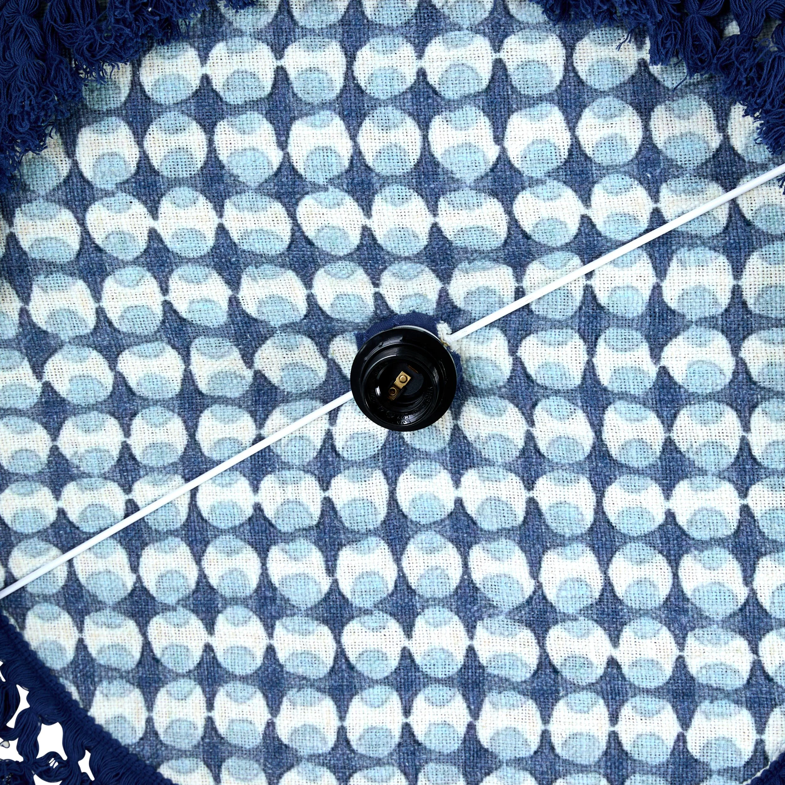 Fiesta Fringed Cotton Pendant Blue 75cm - SHADE ONLY - Image 6