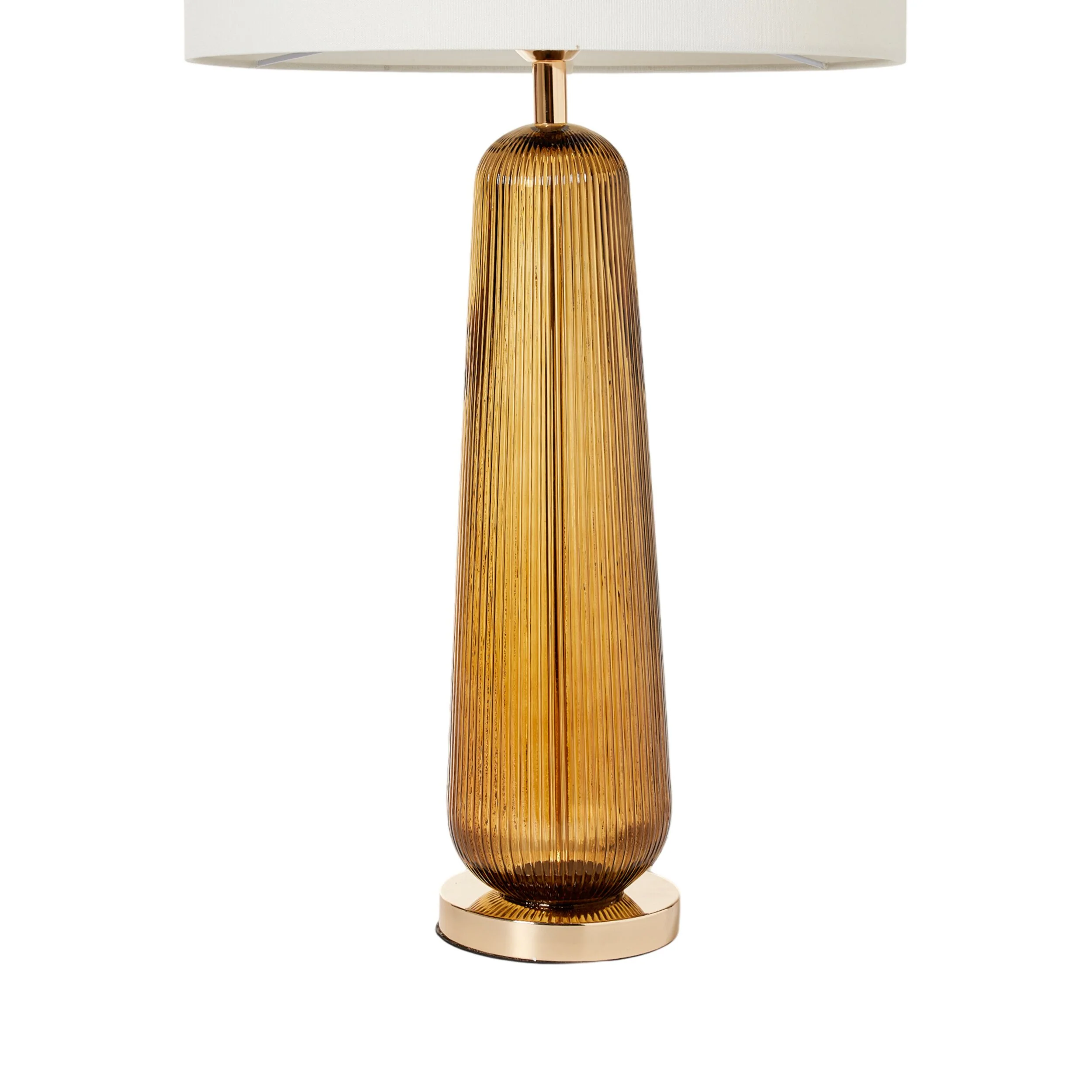 Fingal Fluted Glass Table Lamp Amber 87cm - Image 2