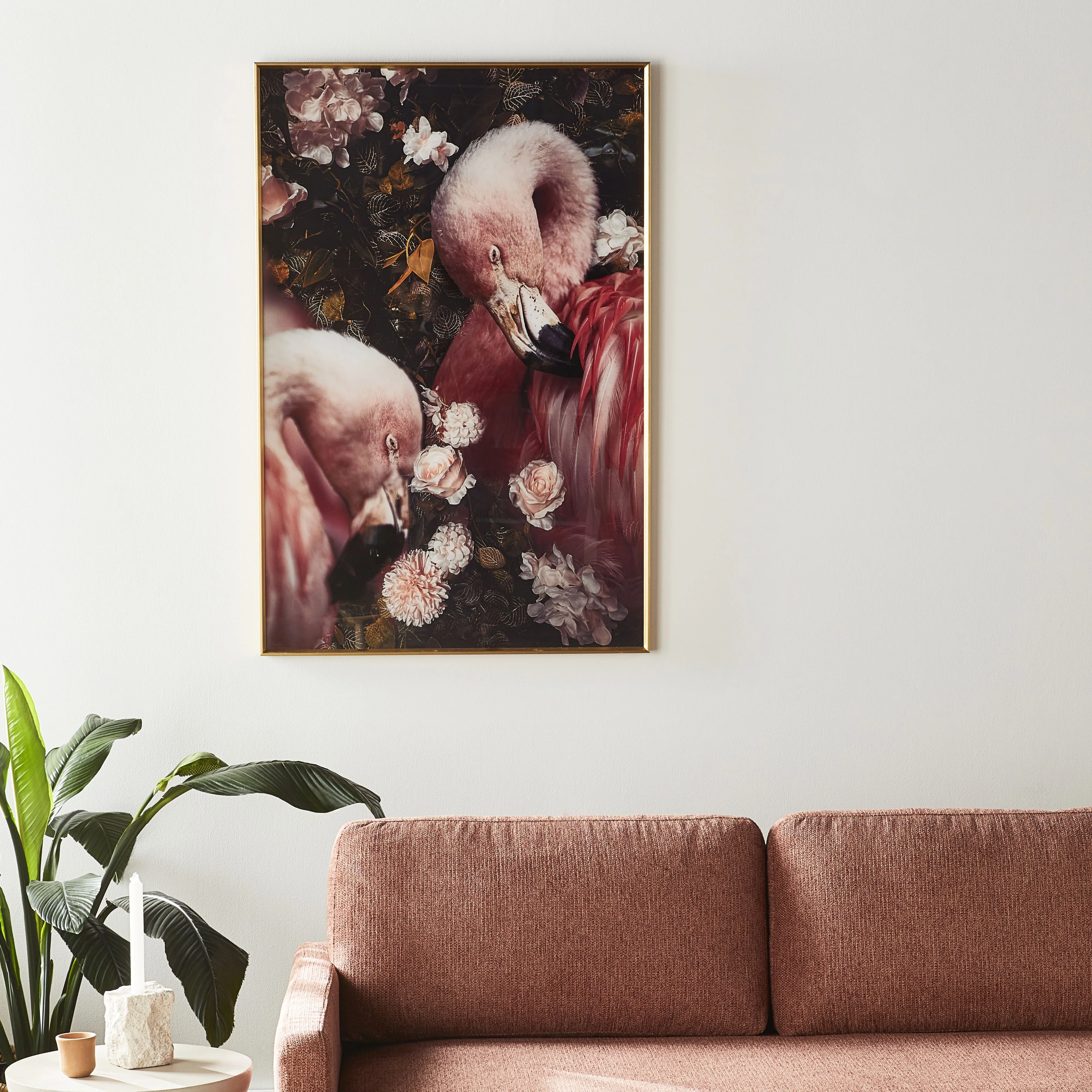 Flamingos Framed Glass Print 80x120cm - Image 4