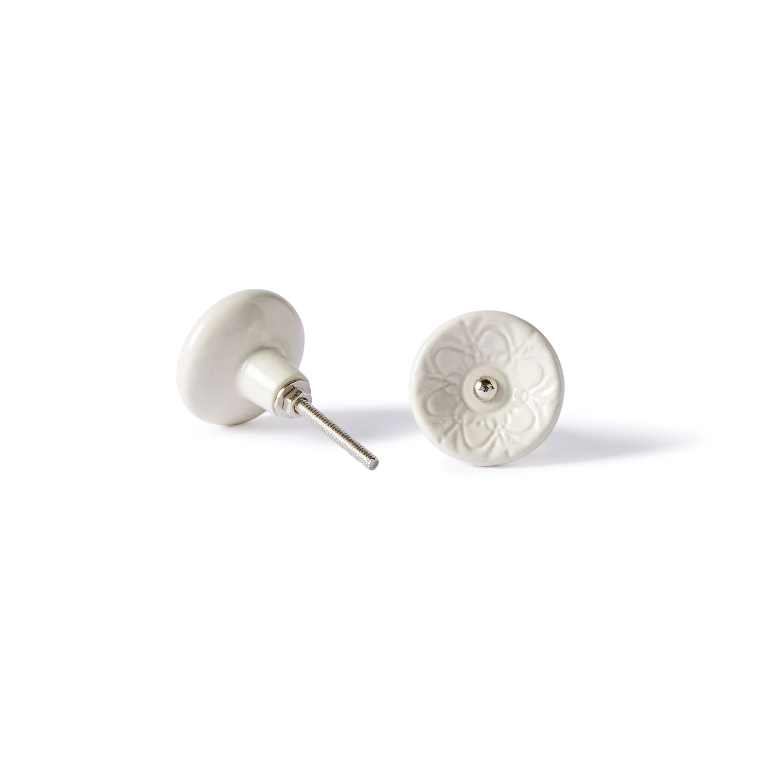 Fleur Ceramic White Knob 4.5cm - Image 3