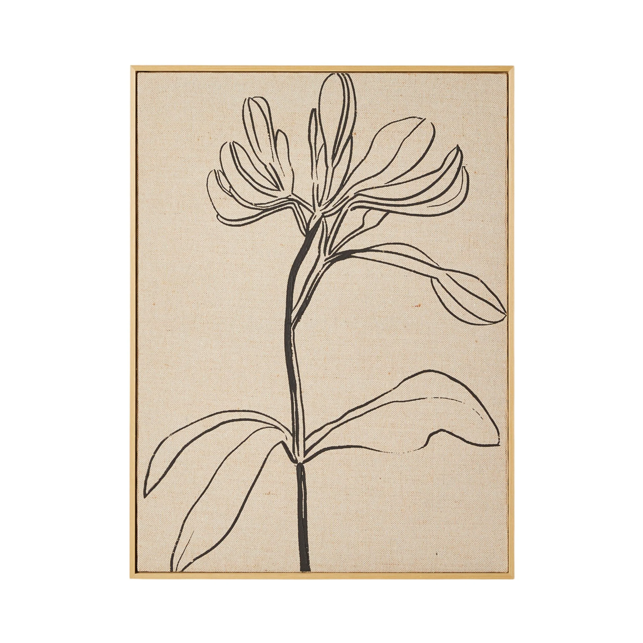 Floral Lines Duo Framed Linen Print 125x80cm - Image 2