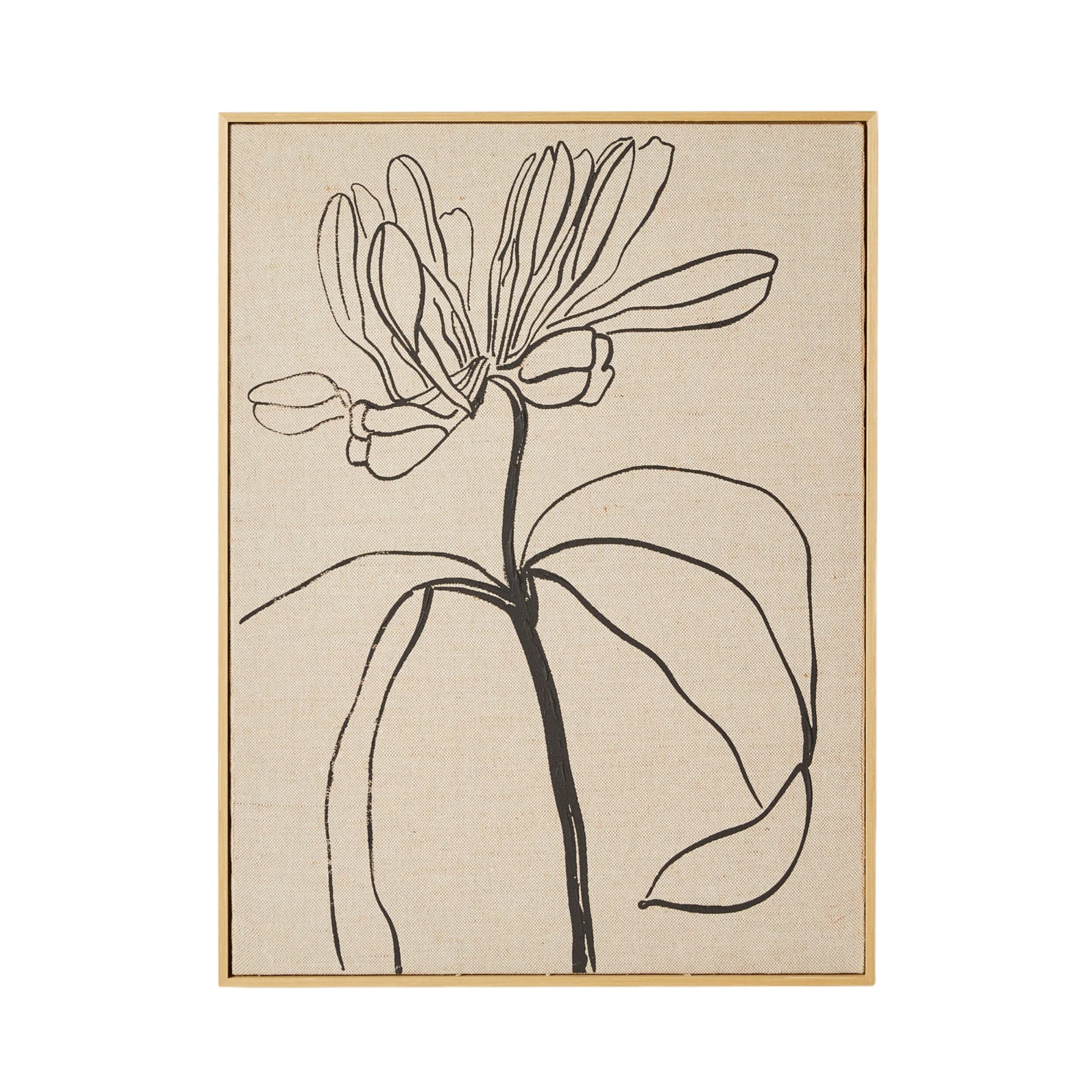 Floral Lines Duo Framed Linen Print 125x80cm - Image 3