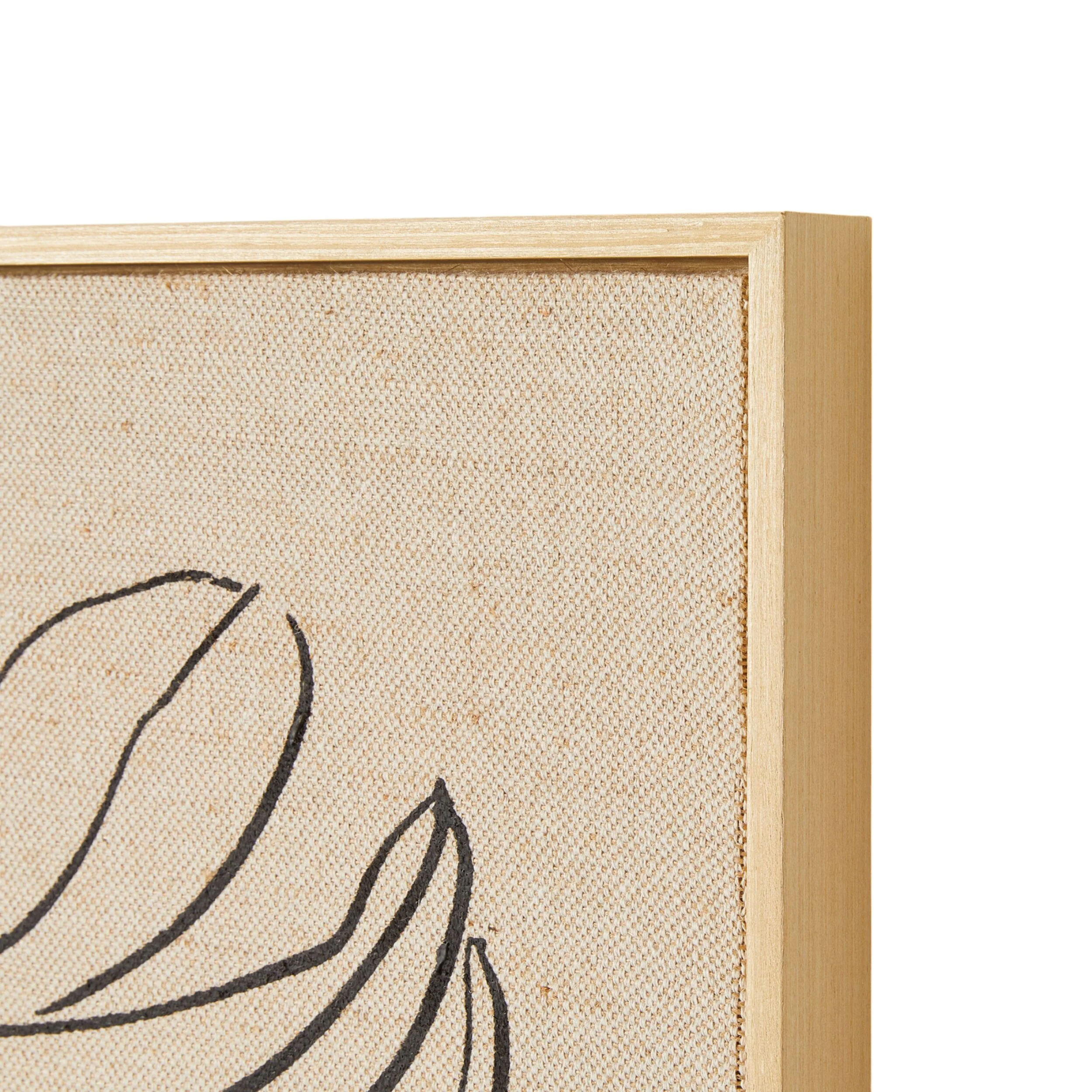 Floral Lines Duo Framed Linen Print 125x80cm - Image 4