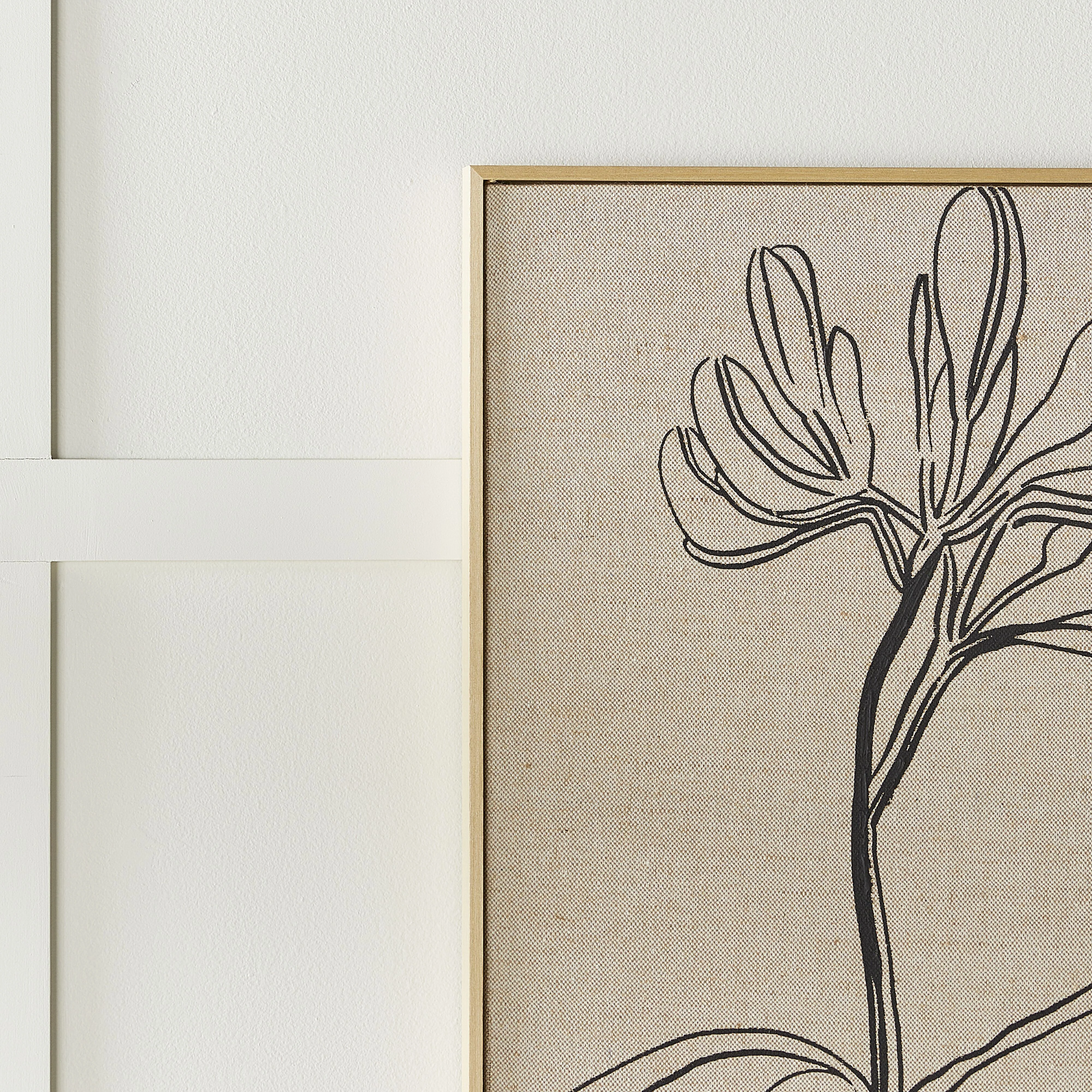 Floral Lines Duo Framed Linen Print 125x80cm - Image 8