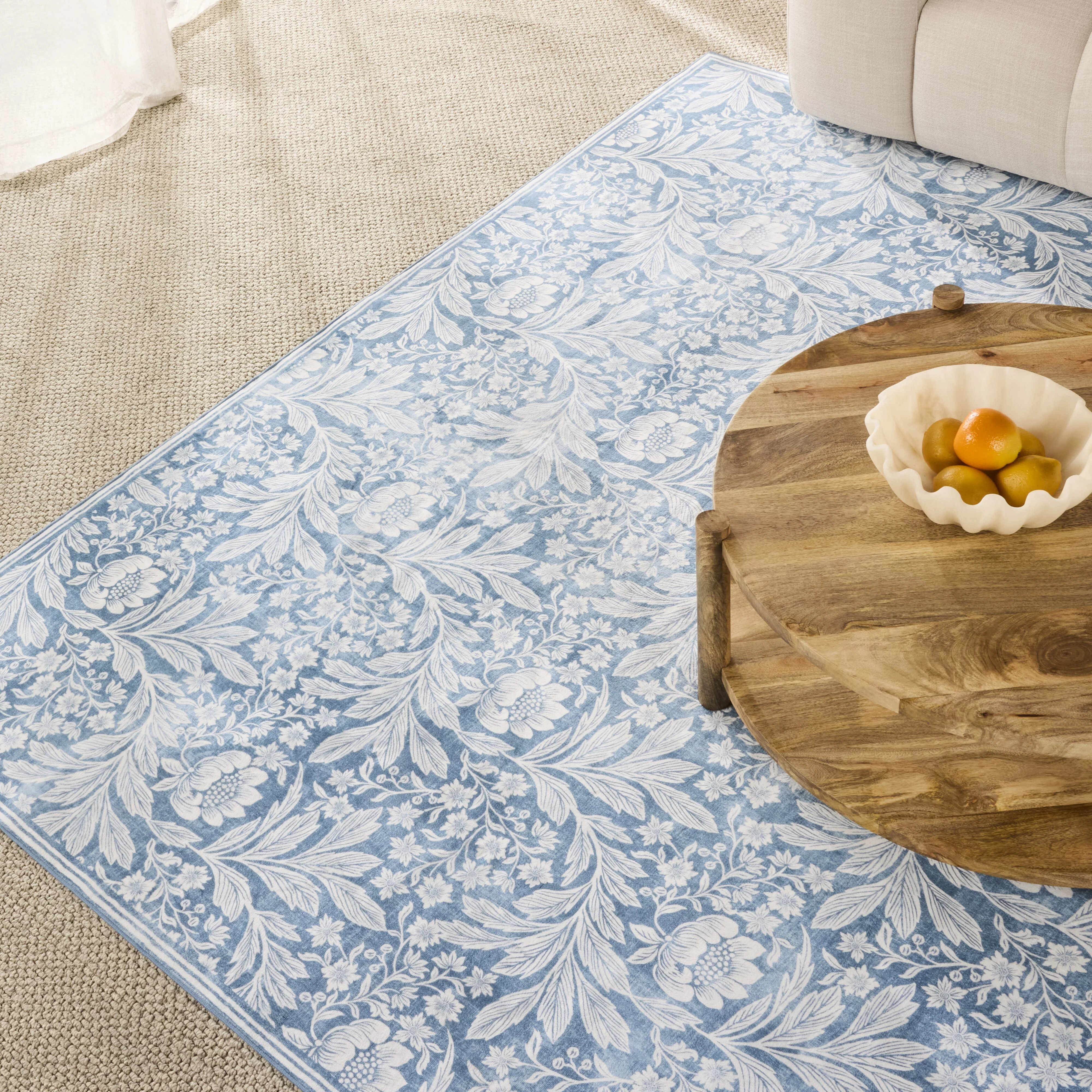 Florentine Silky Soft Washable Rug Blue 240x300cm - Image 3