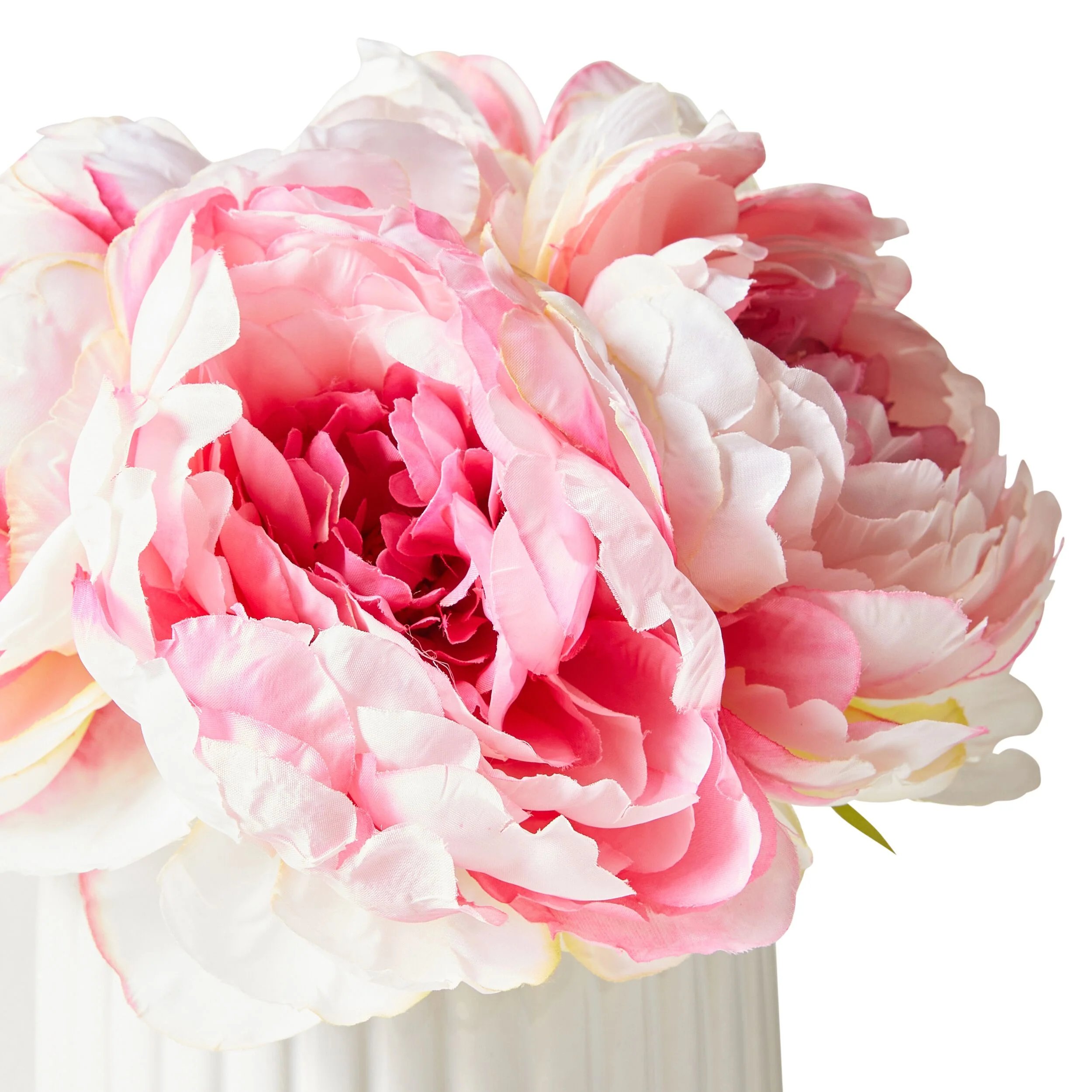 Floriana Peony Pale Pink x5 Ceramic Vase 21cm - Image 2