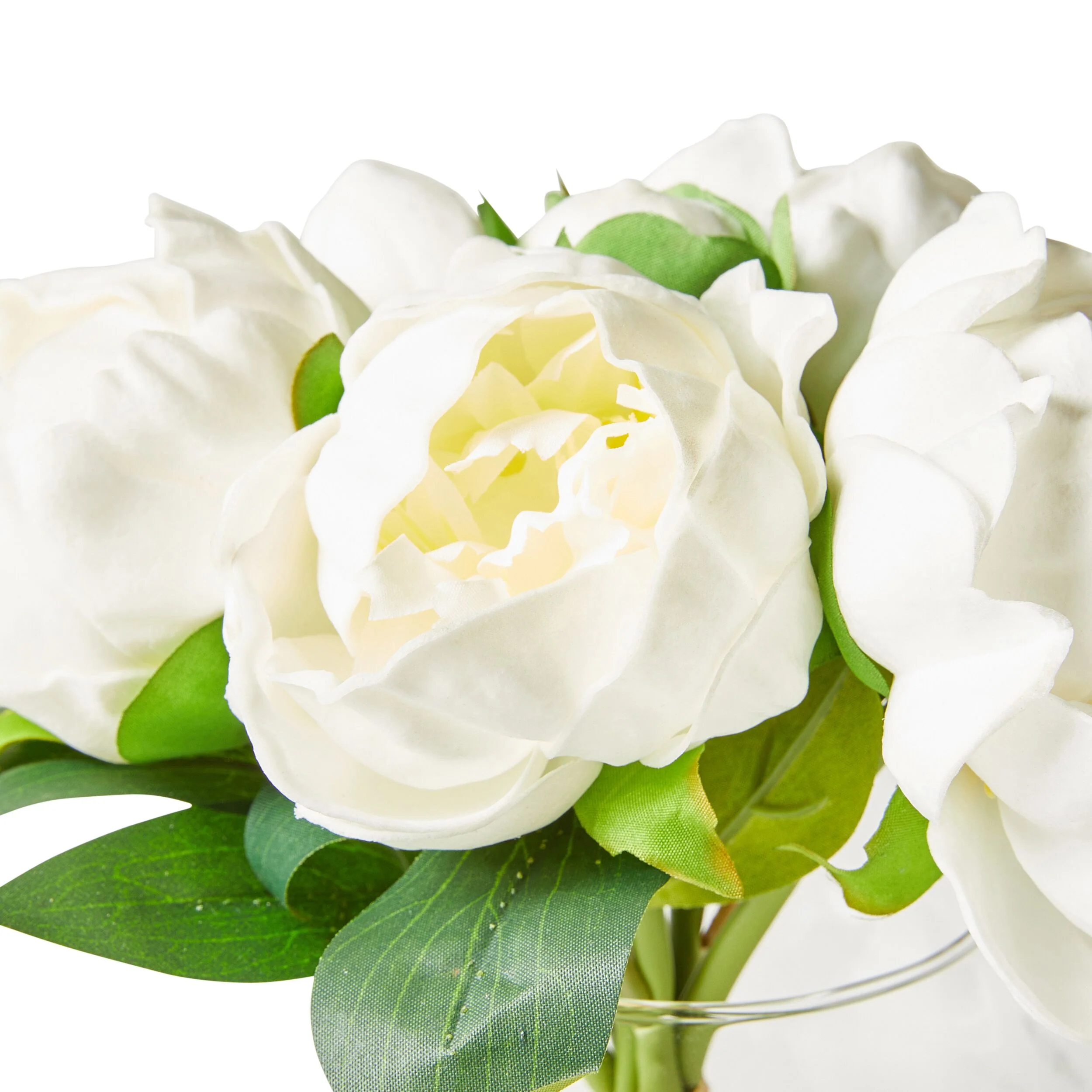 Floriana Peony White x6 Vase 18cm - Image 2