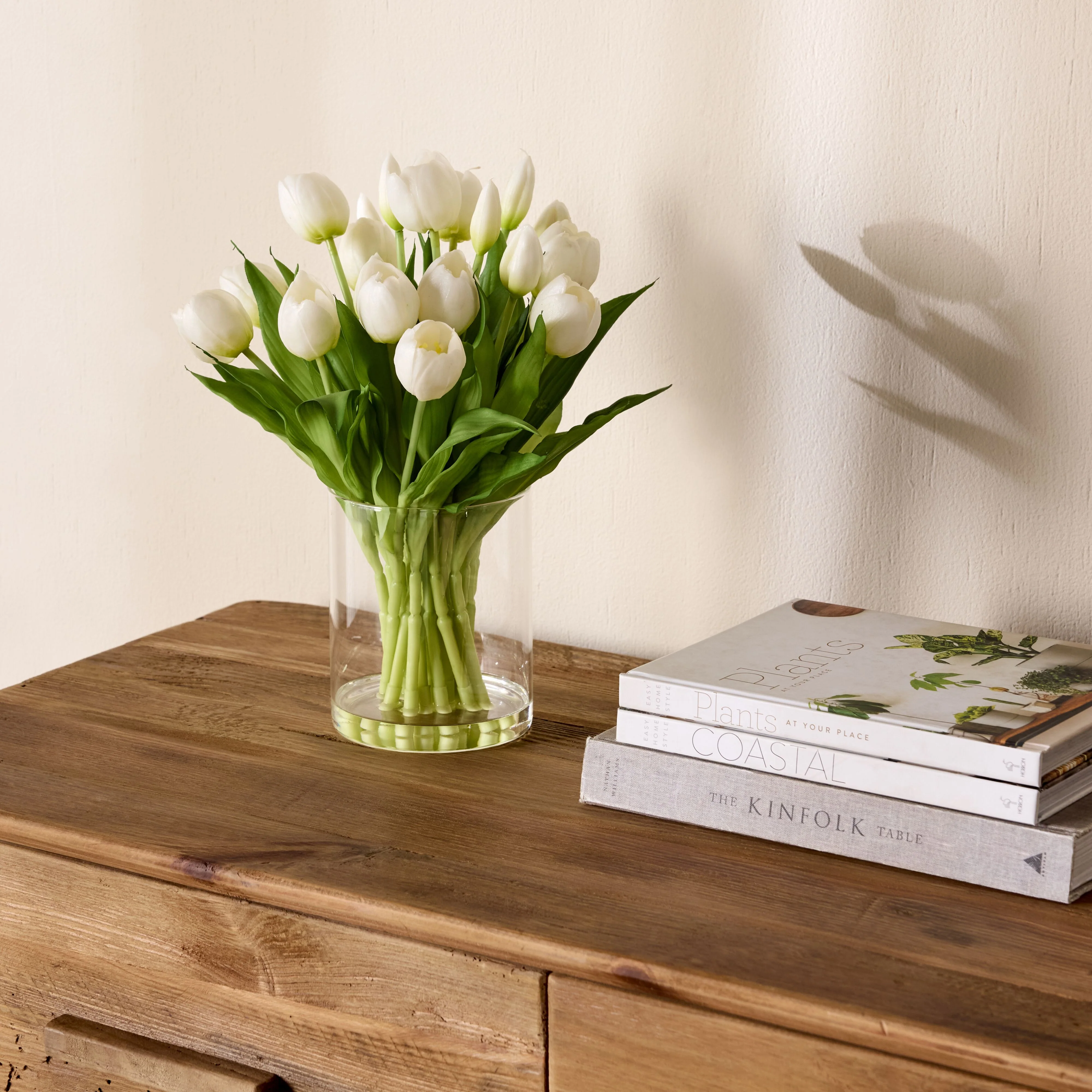 Floriana White Tulip Arrangement in Vase 43cm - Image 4