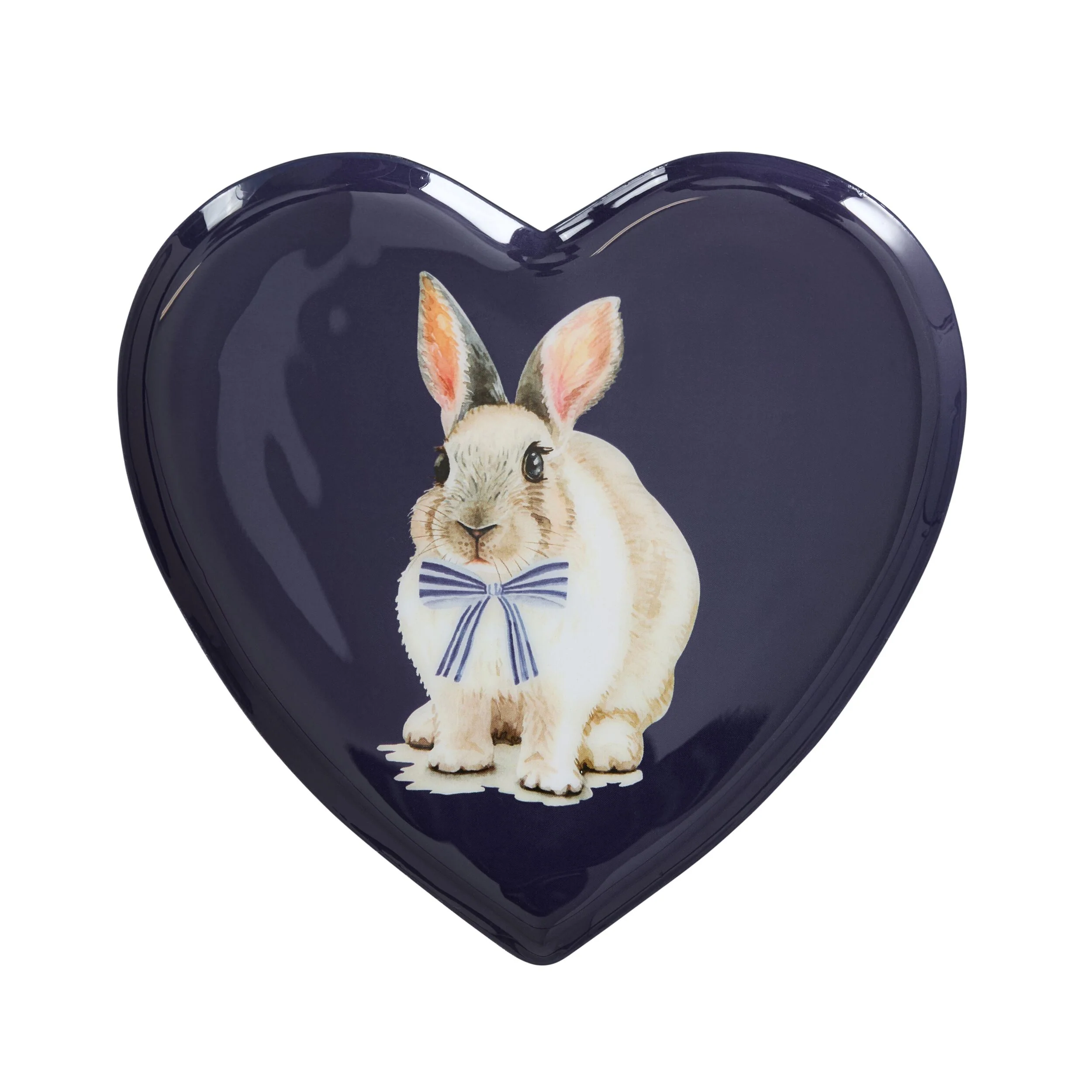 Folk Garden Heart Dish Navy