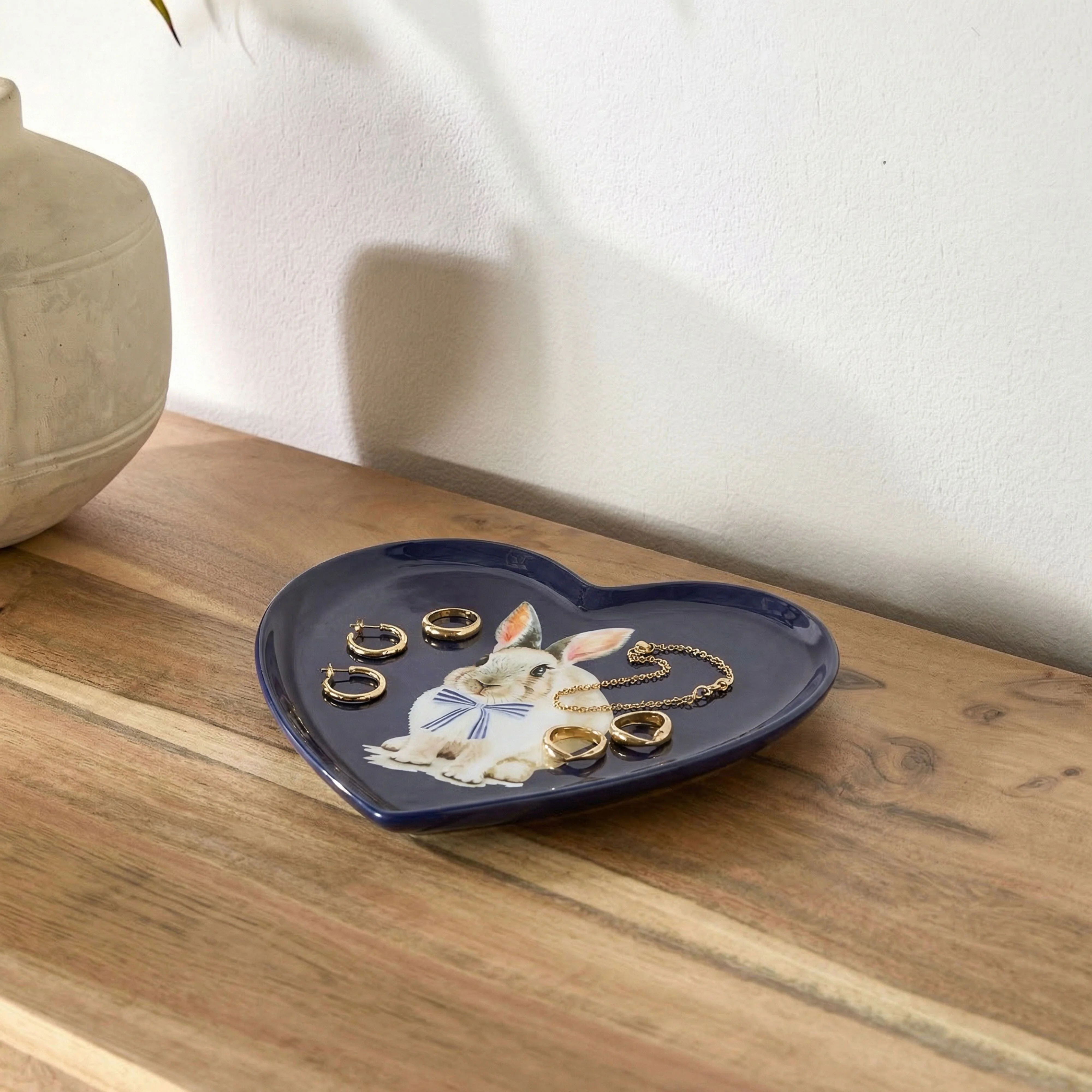 Folk Garden Heart Dish Navy - Image 4