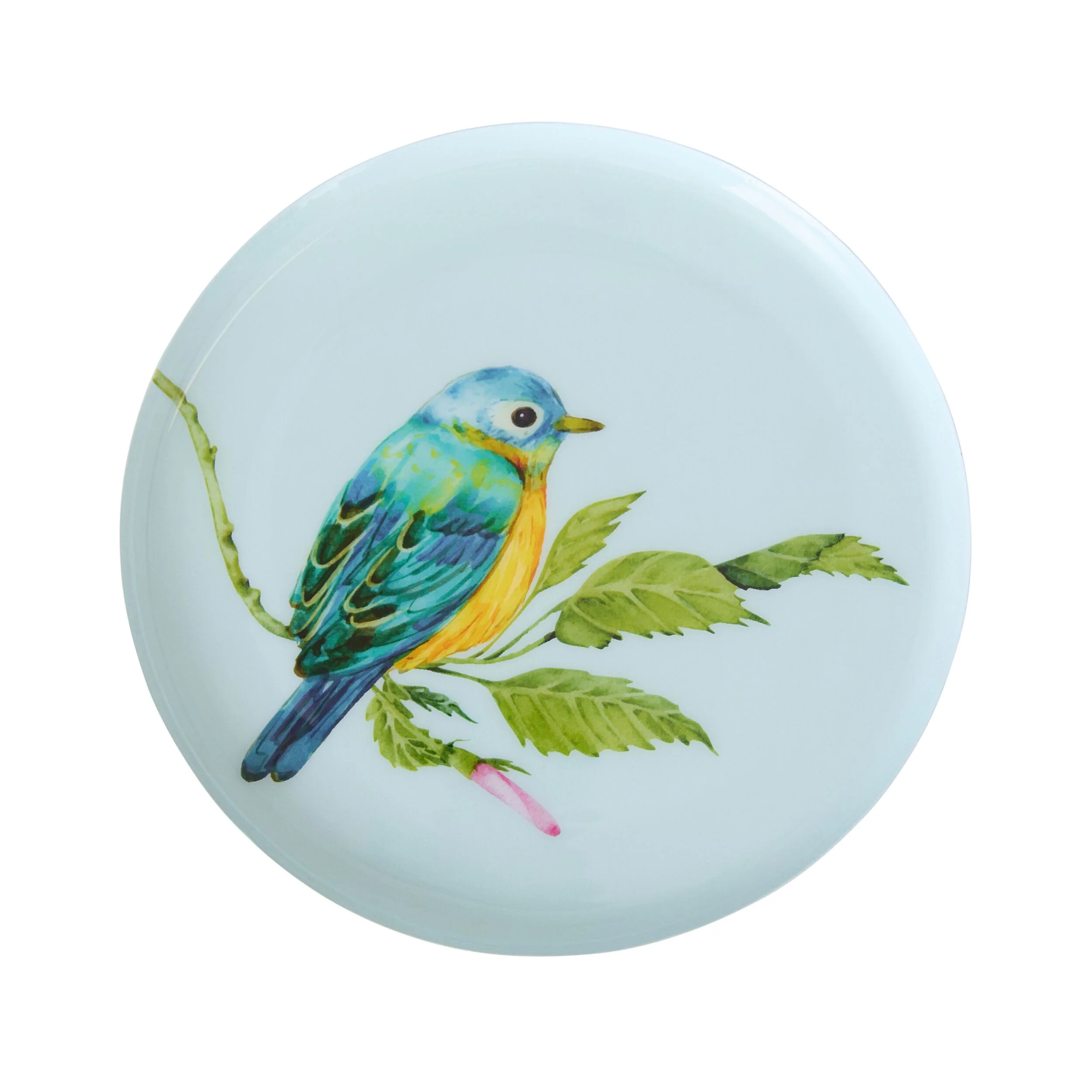 Folk Garden Round Dish Soft Blue