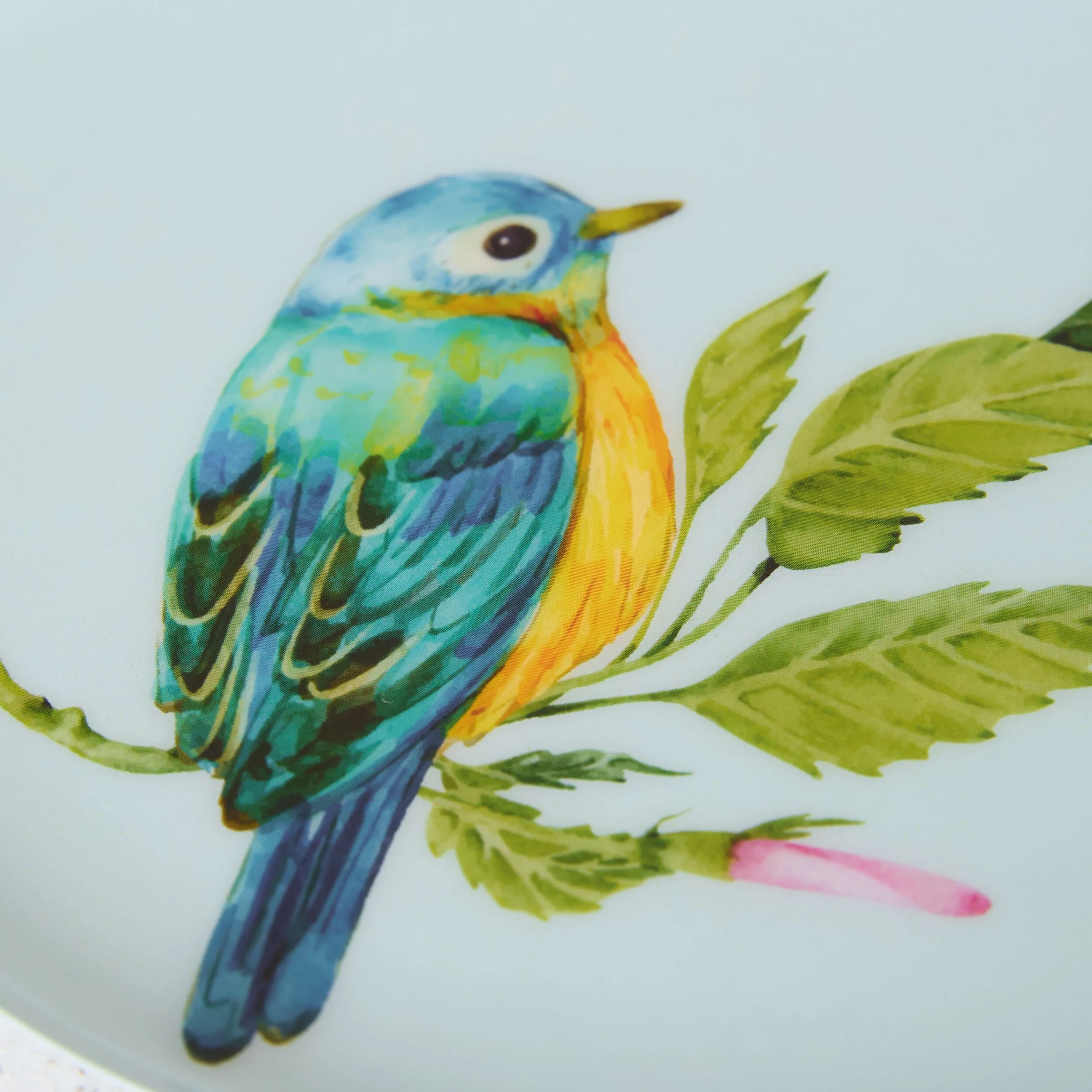 Folk Garden Round Dish Soft Blue - Image 3
