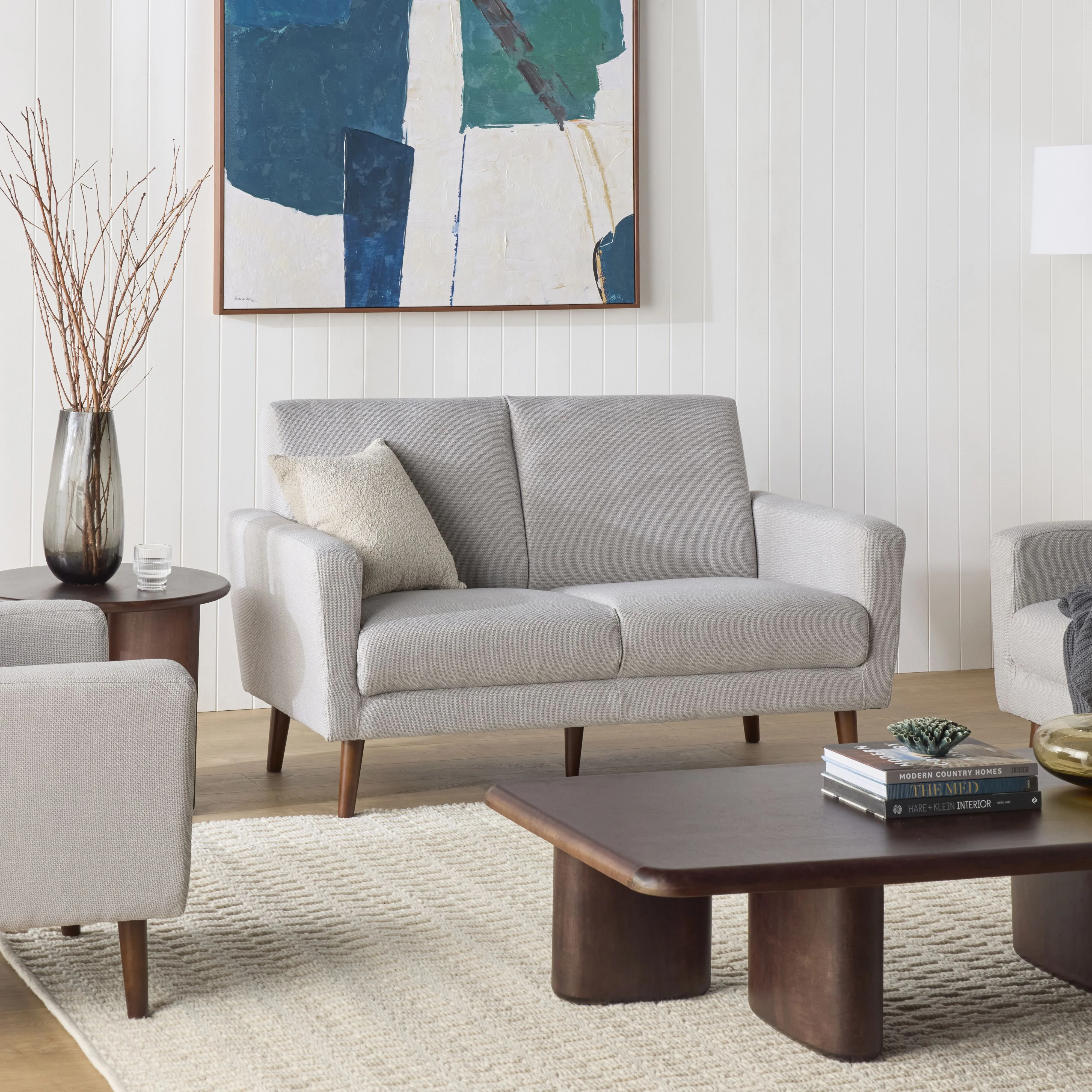 Frankie 2 Seater Sofa Grey Mist Weave - Image 8