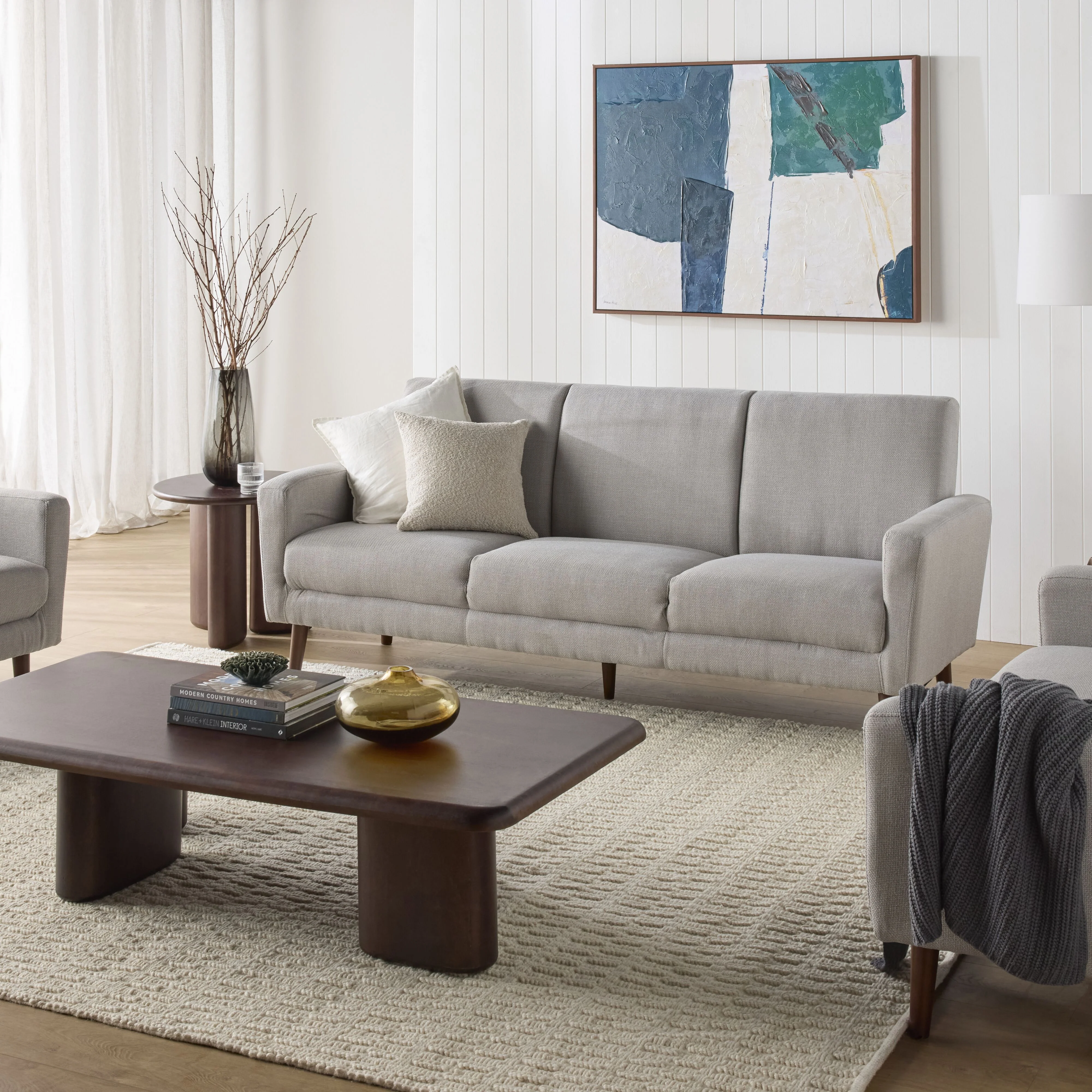 Frankie 3 Seater Sofa Grey Mist Weave - Image 8