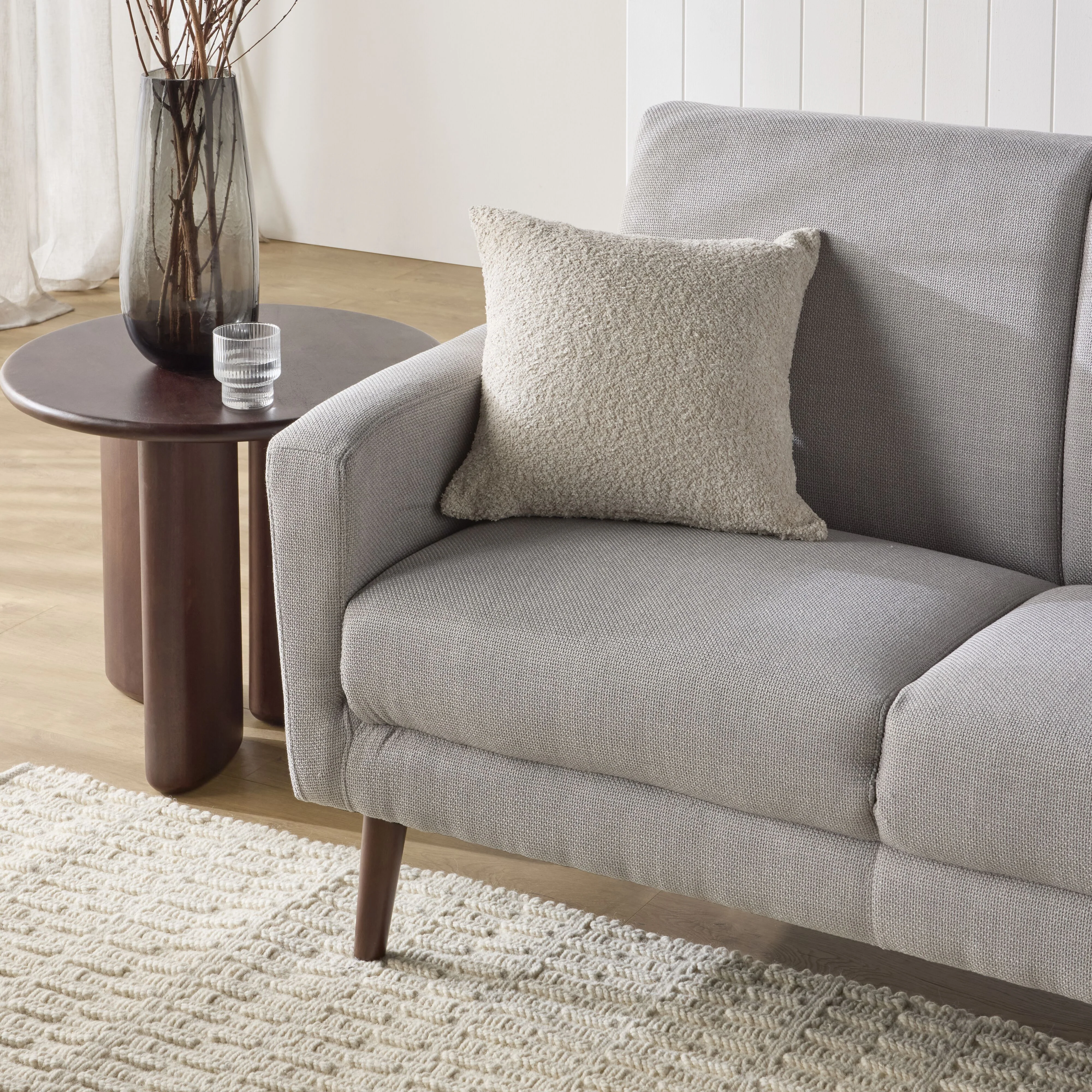 Frankie 3 Seater Sofa Grey Mist Weave - Image 9