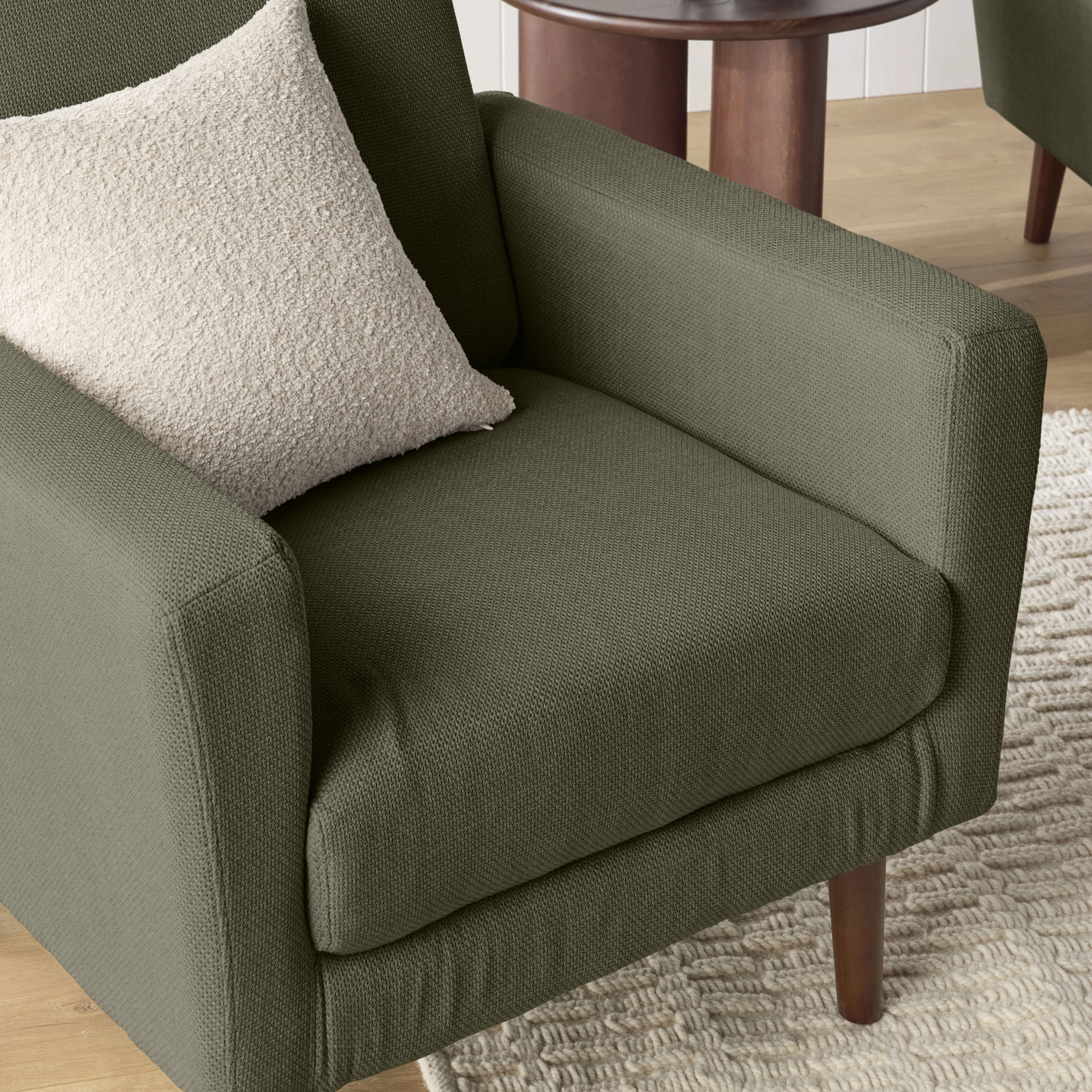 Frankie Armchair Olive Green Weave - Image 8