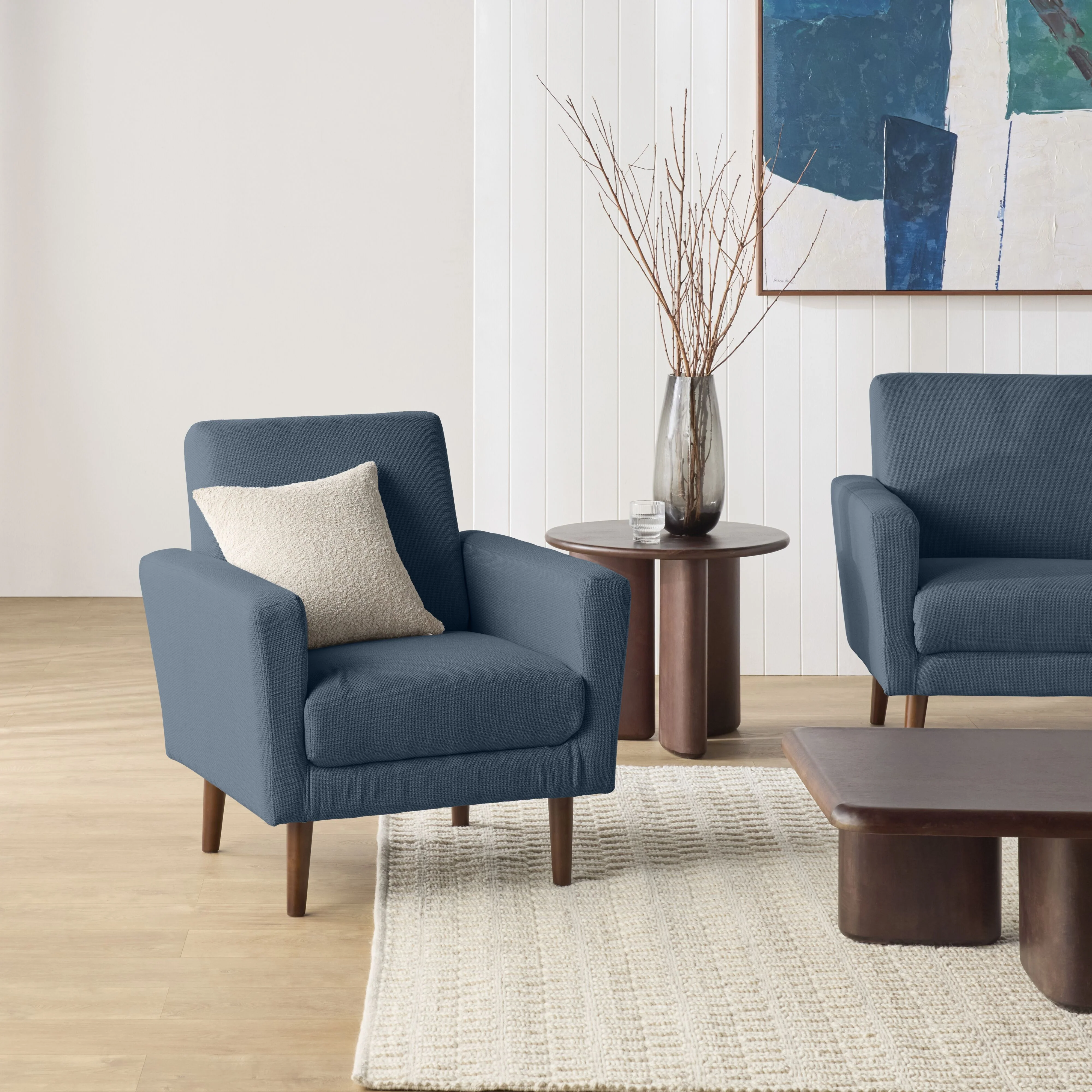 Frankie Armchair Steel Blue Weave - Image 6