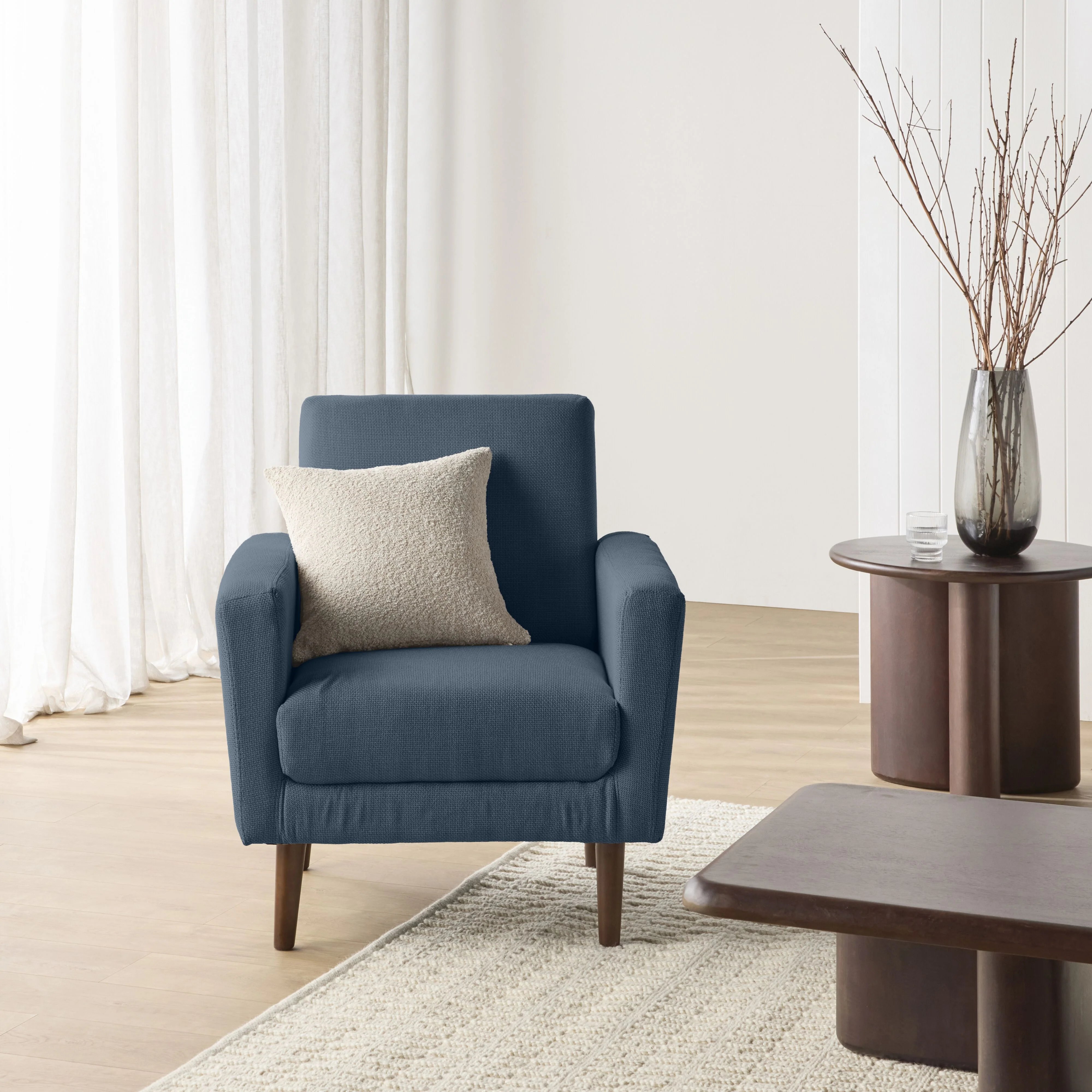 Frankie Armchair Steel Blue Weave - Image 7