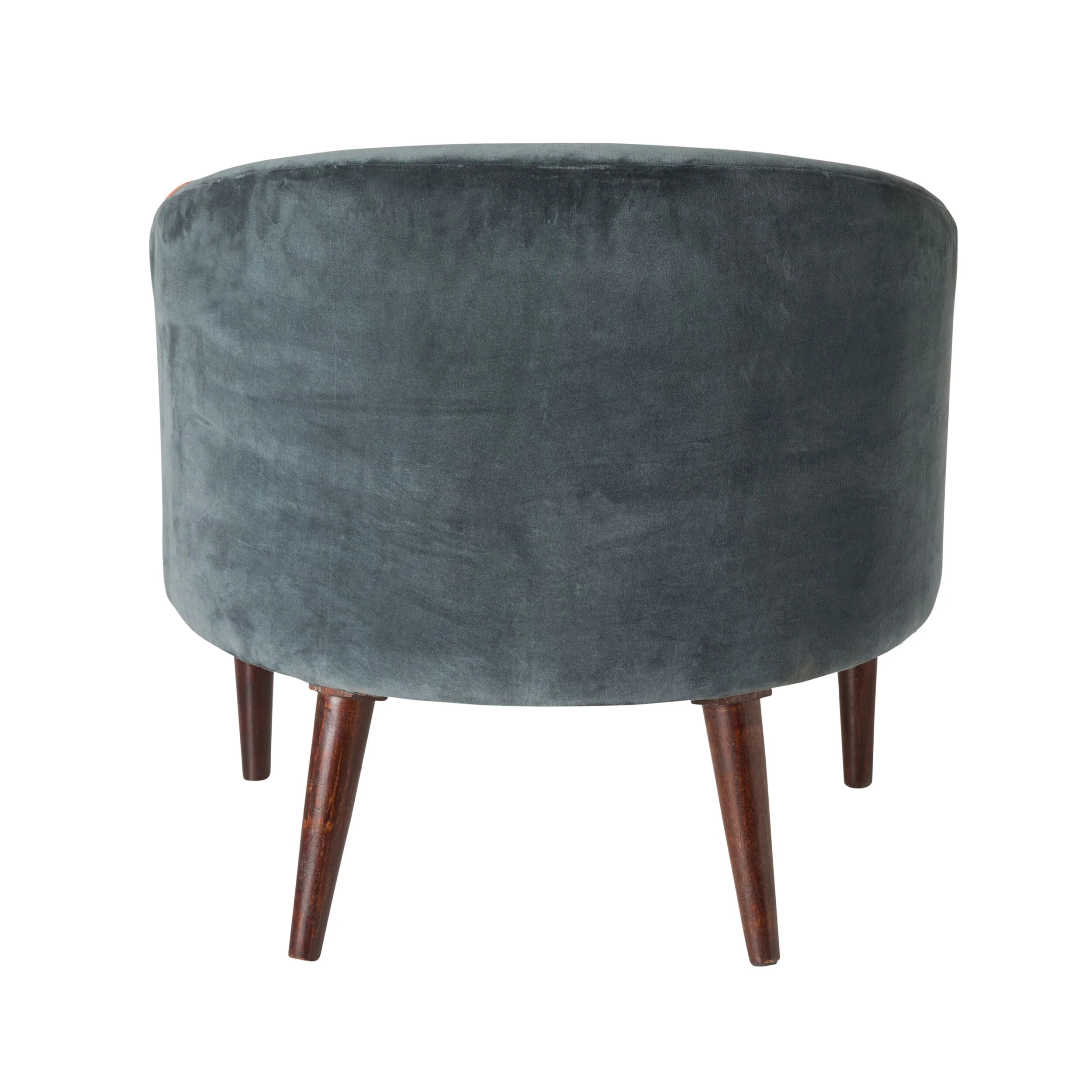 Freya Embroidered Occasional Chair Blue Velvet - Image 4