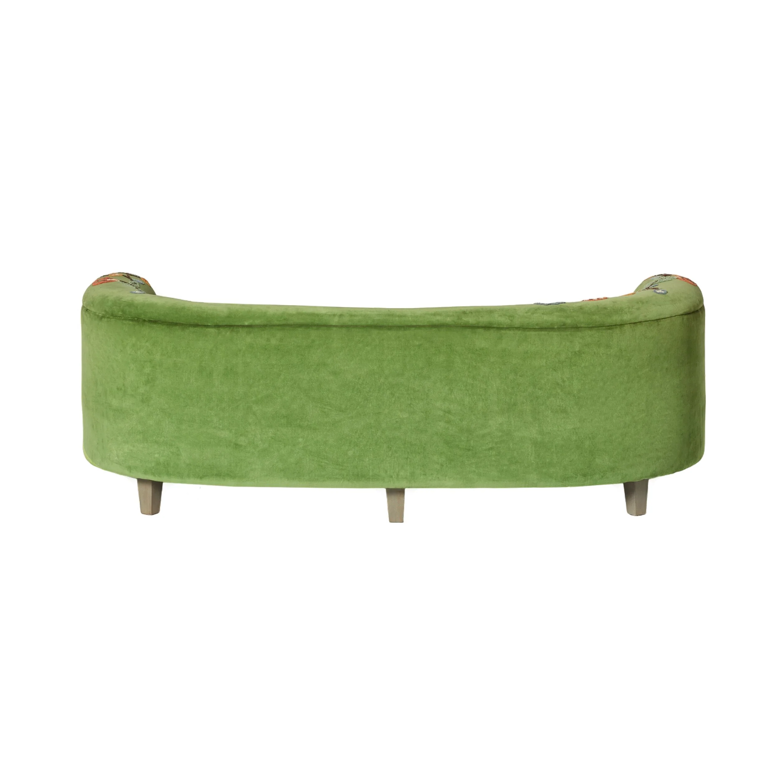 Freya Embroidered Sofa Green Velvet - Image 4