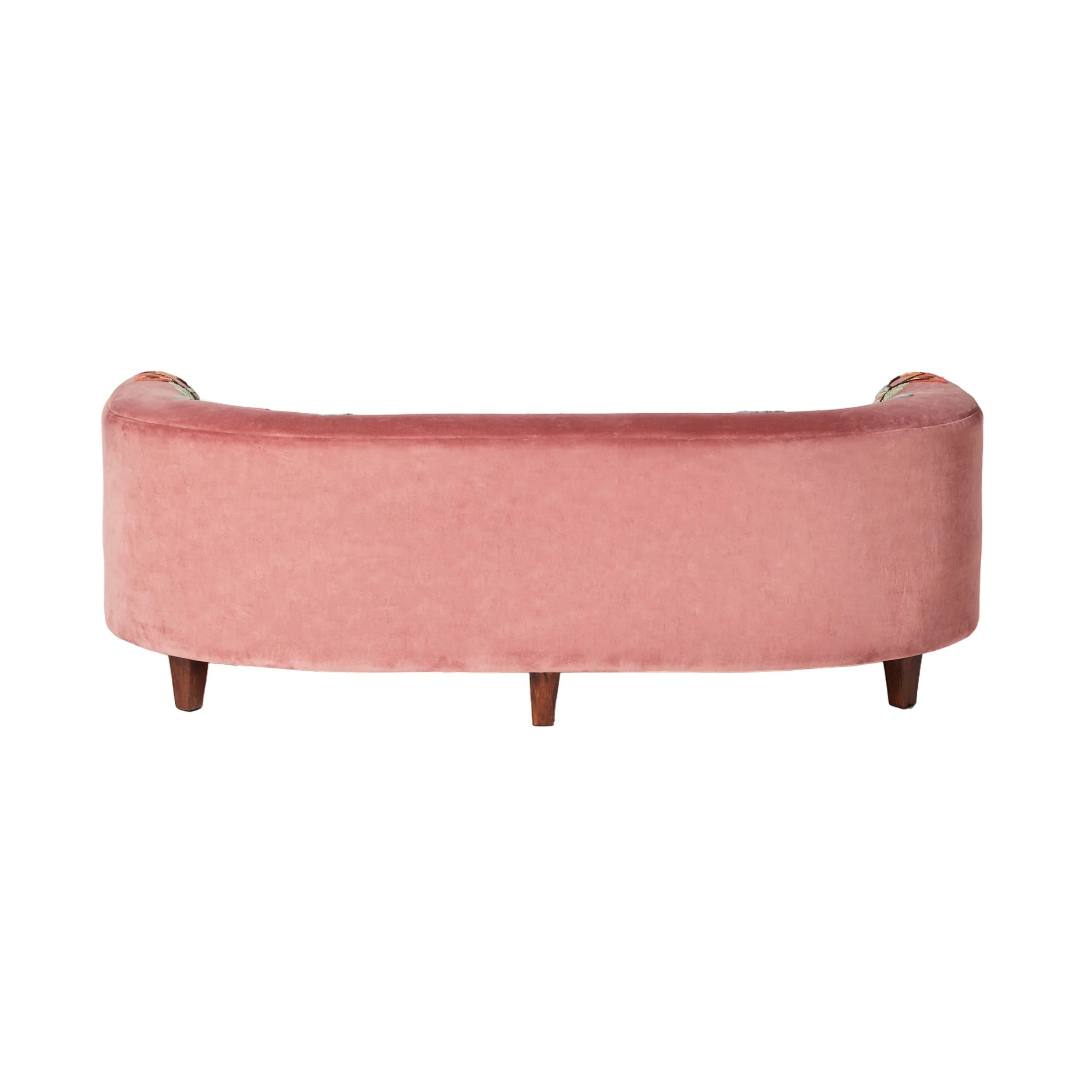 Freya Embroidered Sofa Rose Pink Velvet - Image 4
