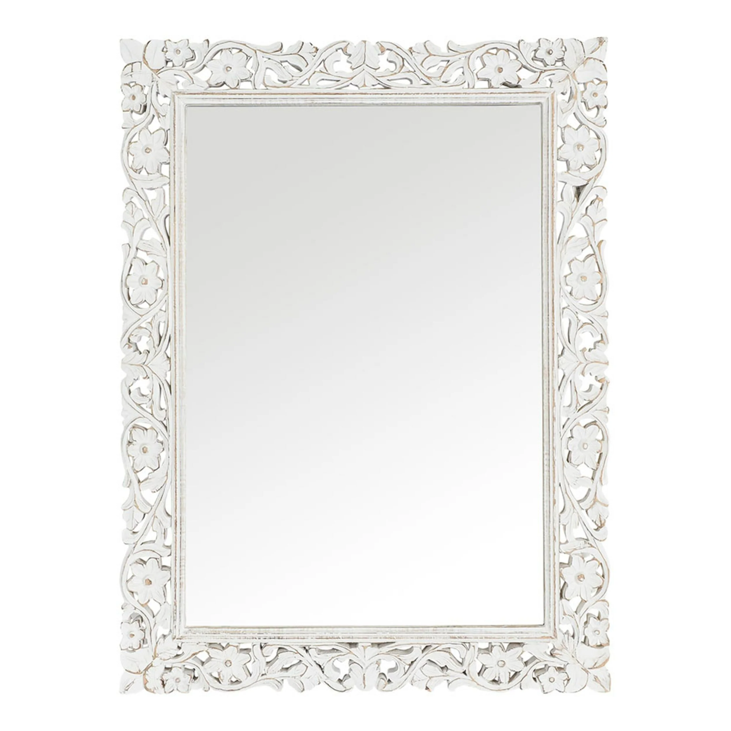 Frieze Hand Carved White Mirror 120x90cm