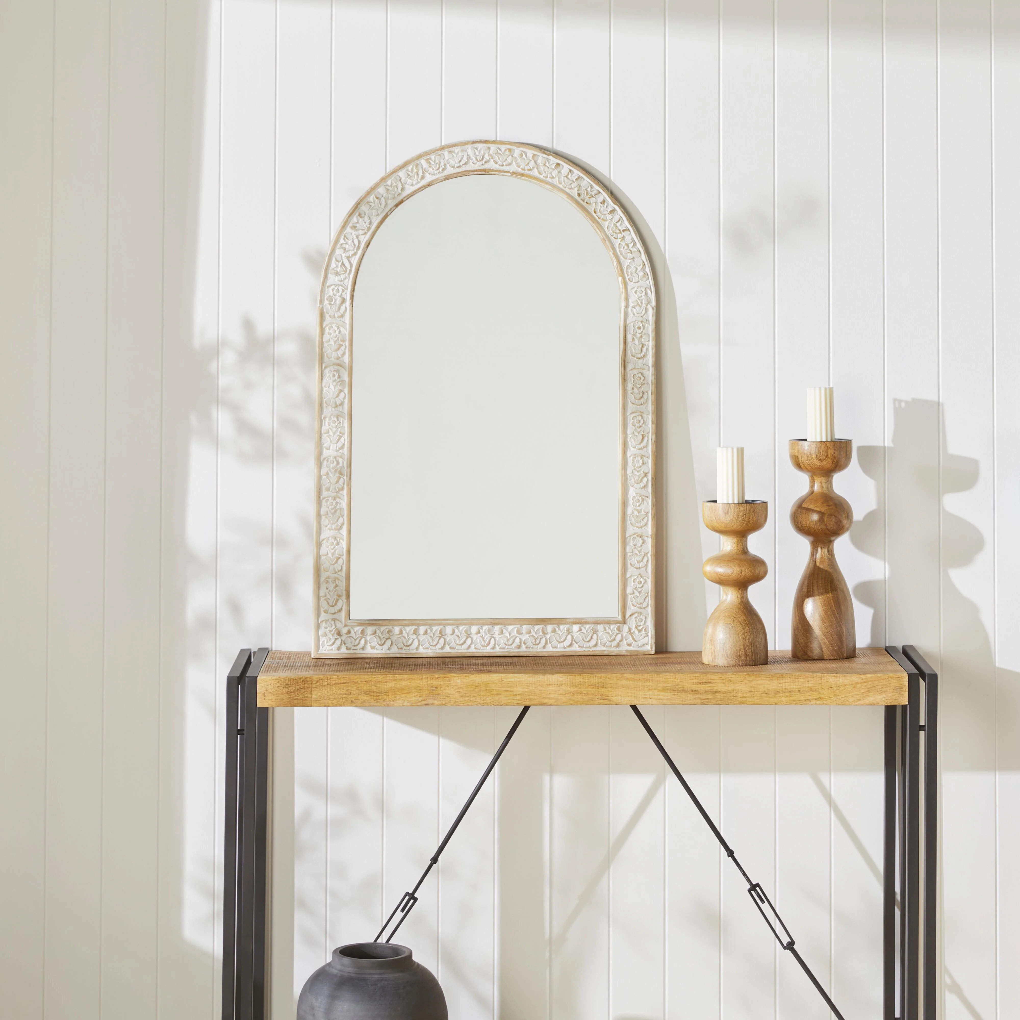 Frieze Handcarved Arched Mirror 60x90cm - Image 3