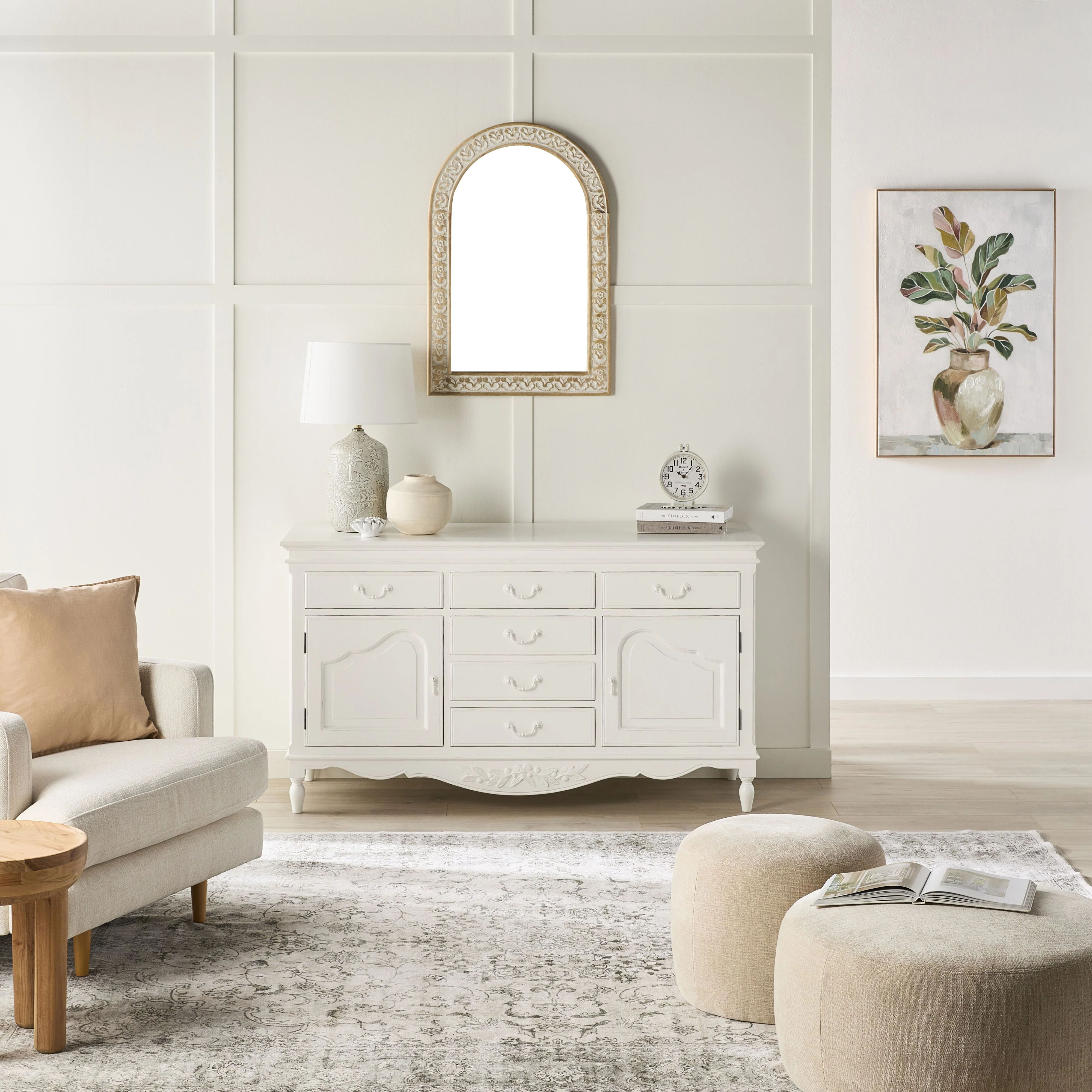 Frieze Handcarved Arched Mirror 60x90cm - Image 4