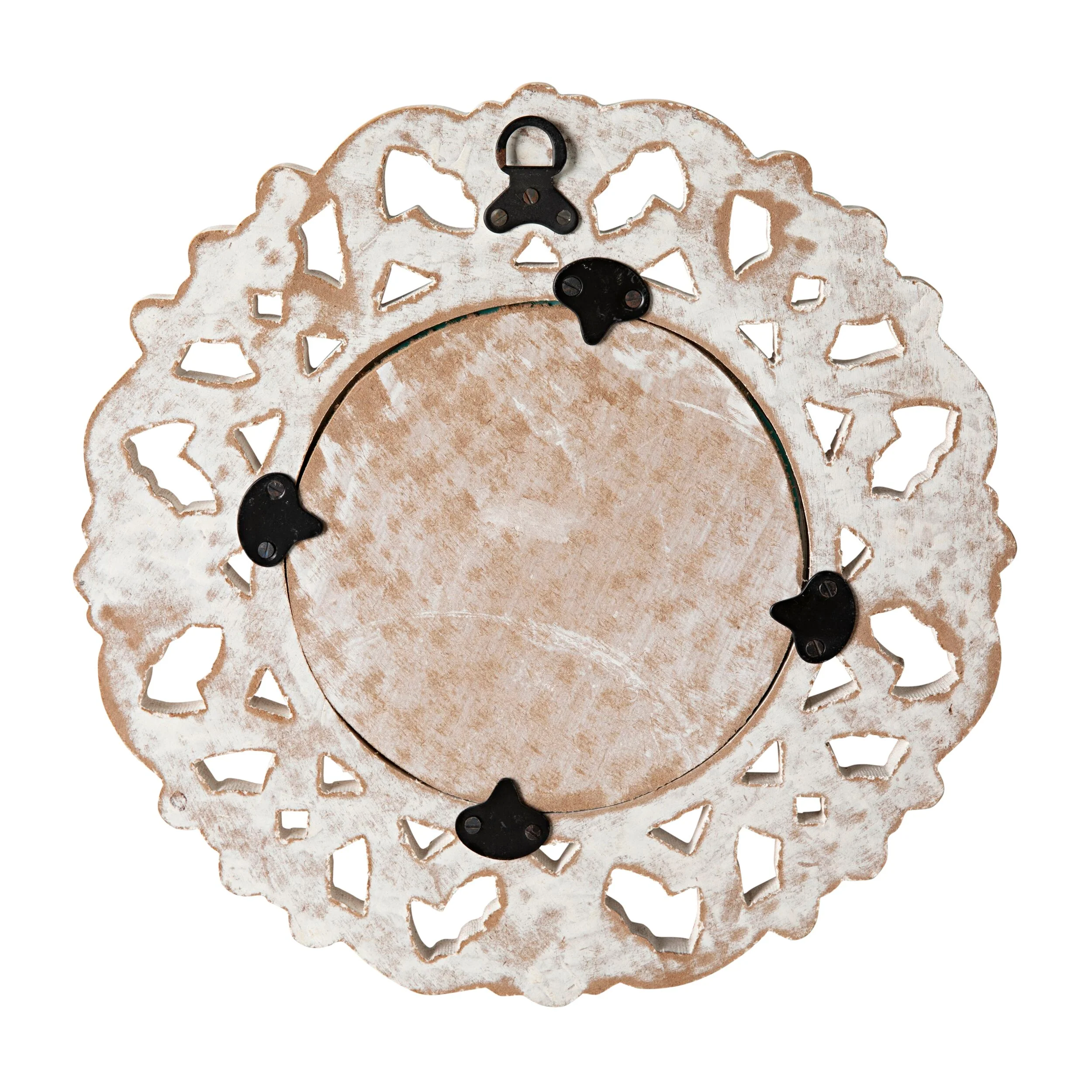 Frieze Round Wall Mirror White Distress 30x30cm - Image 3