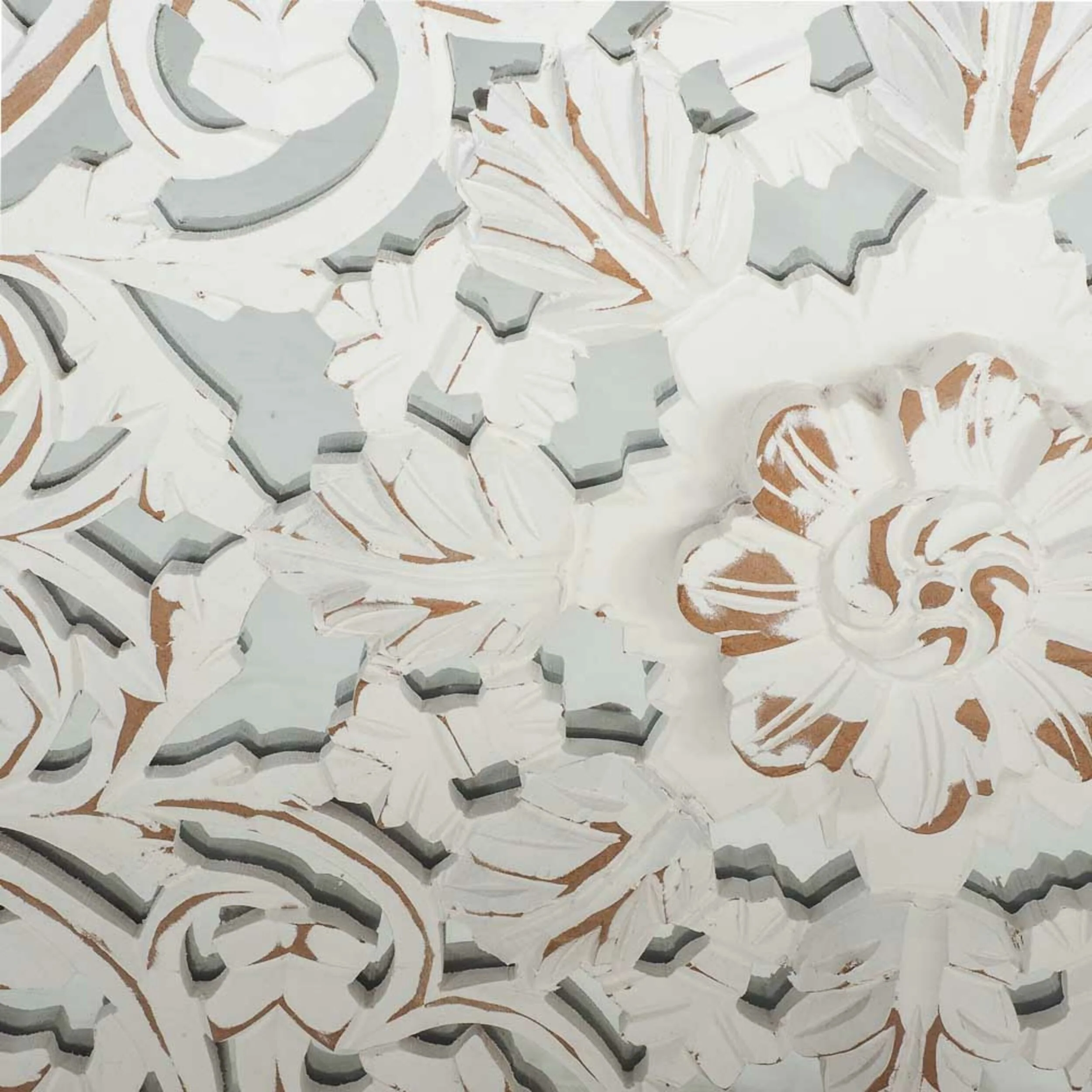 Frieze Square Hand Carved White Panel 90x90cm - Image 3