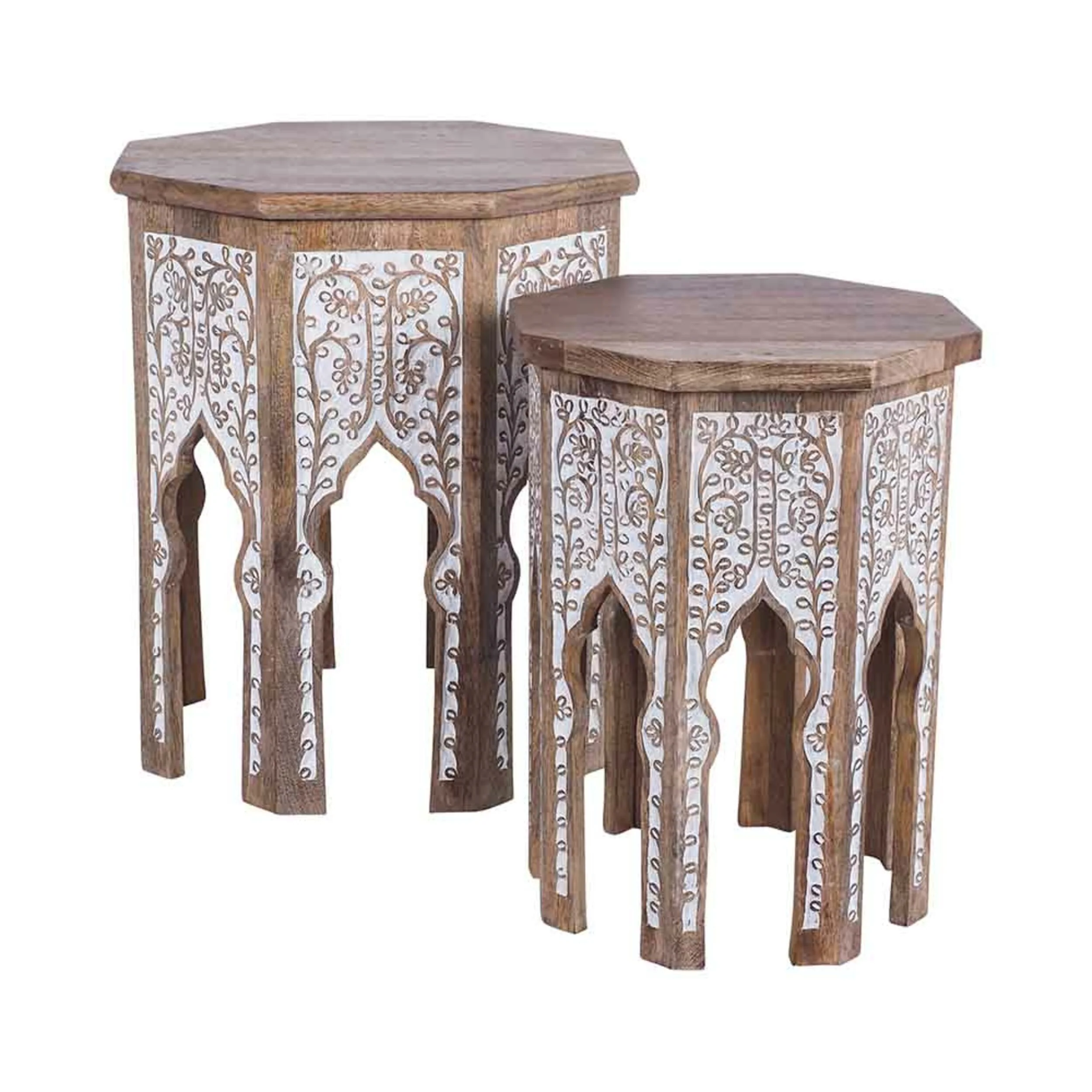 Frieze Wooden Carved Stool / Side Table 50x45x45cm - Image 3