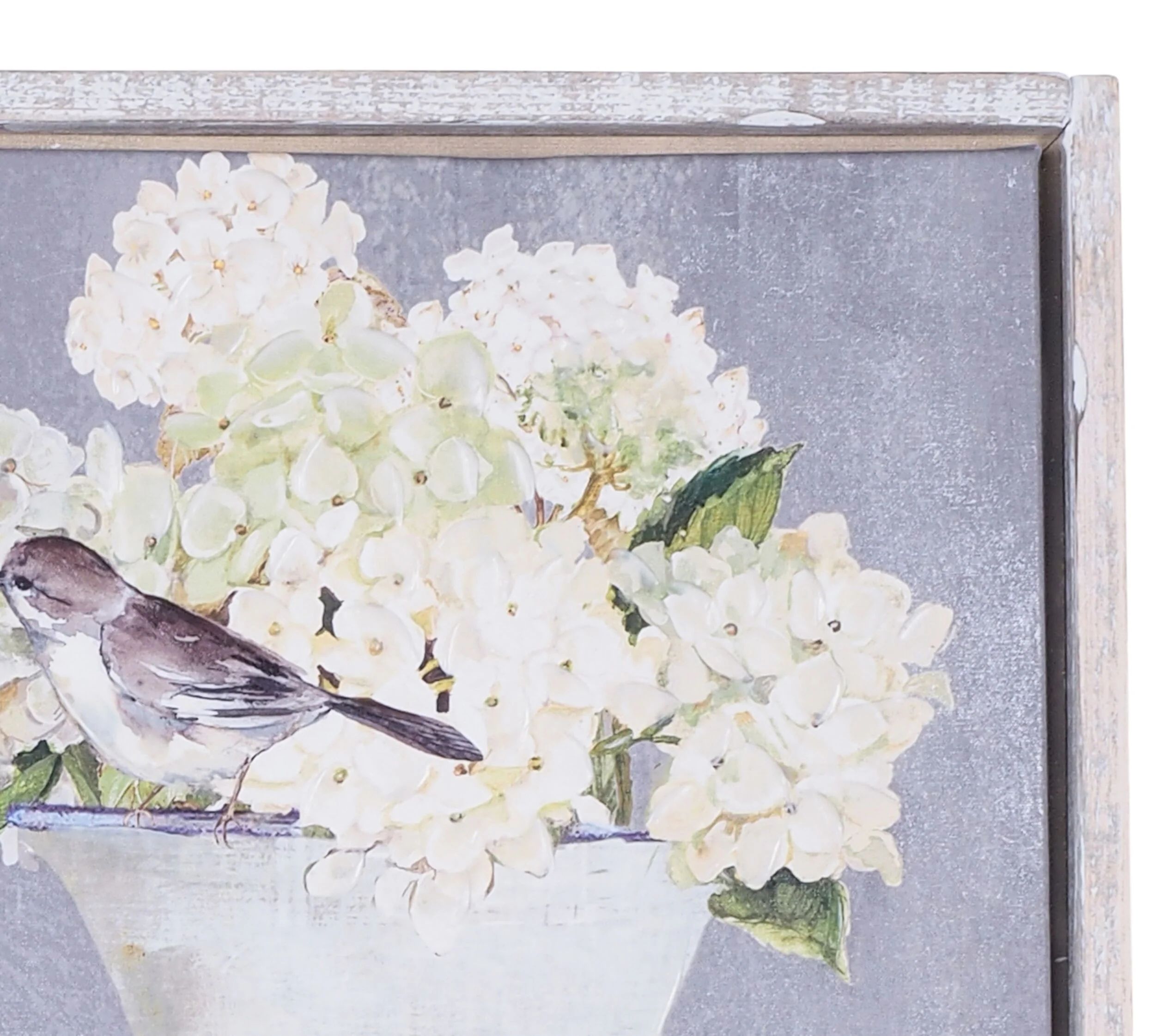 Galleries Hydrangeas in vase Framed Canvas Print 90x90cm - Image 3