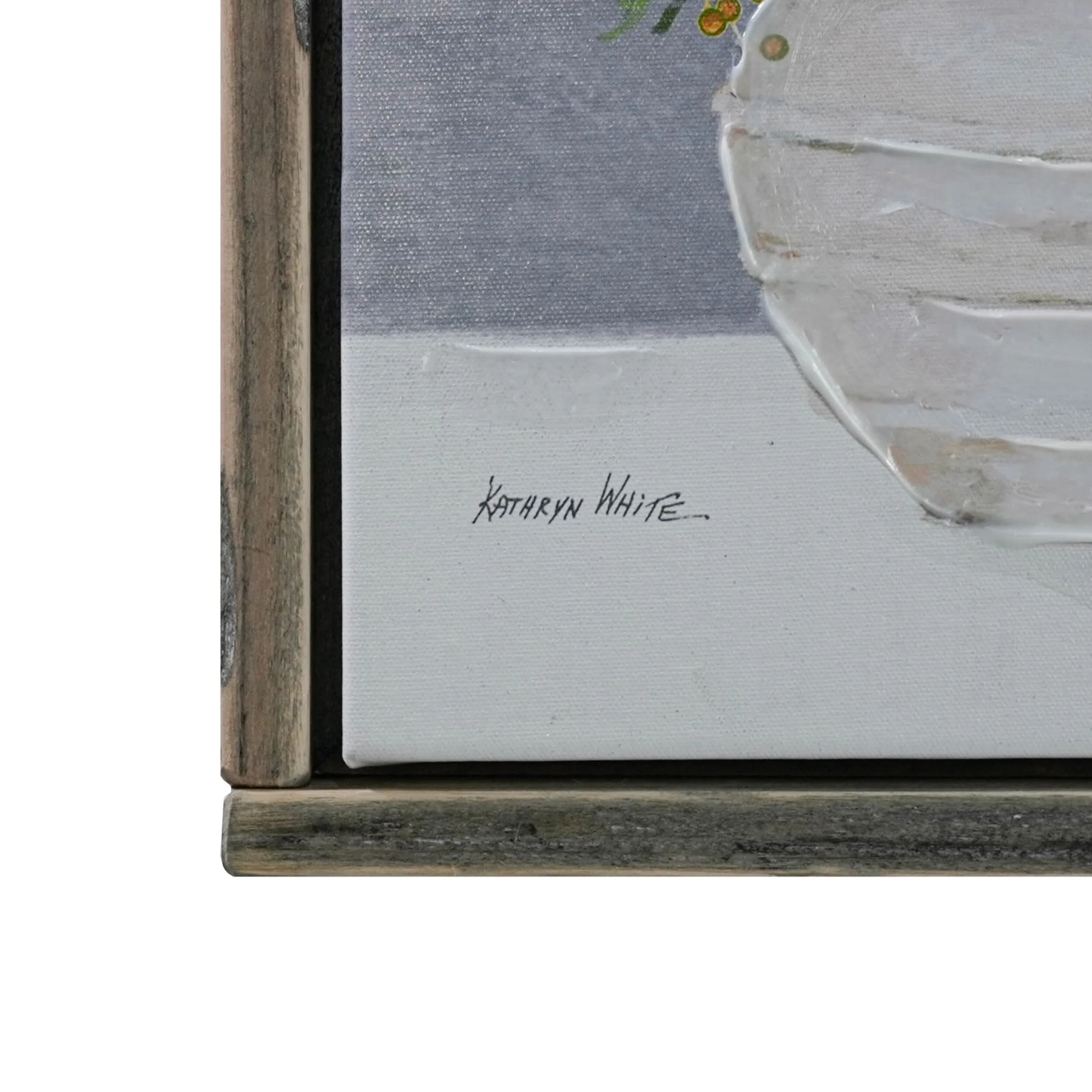 Galleries Porcelain Petals Framed Textured Print 120x60cm - Image 2