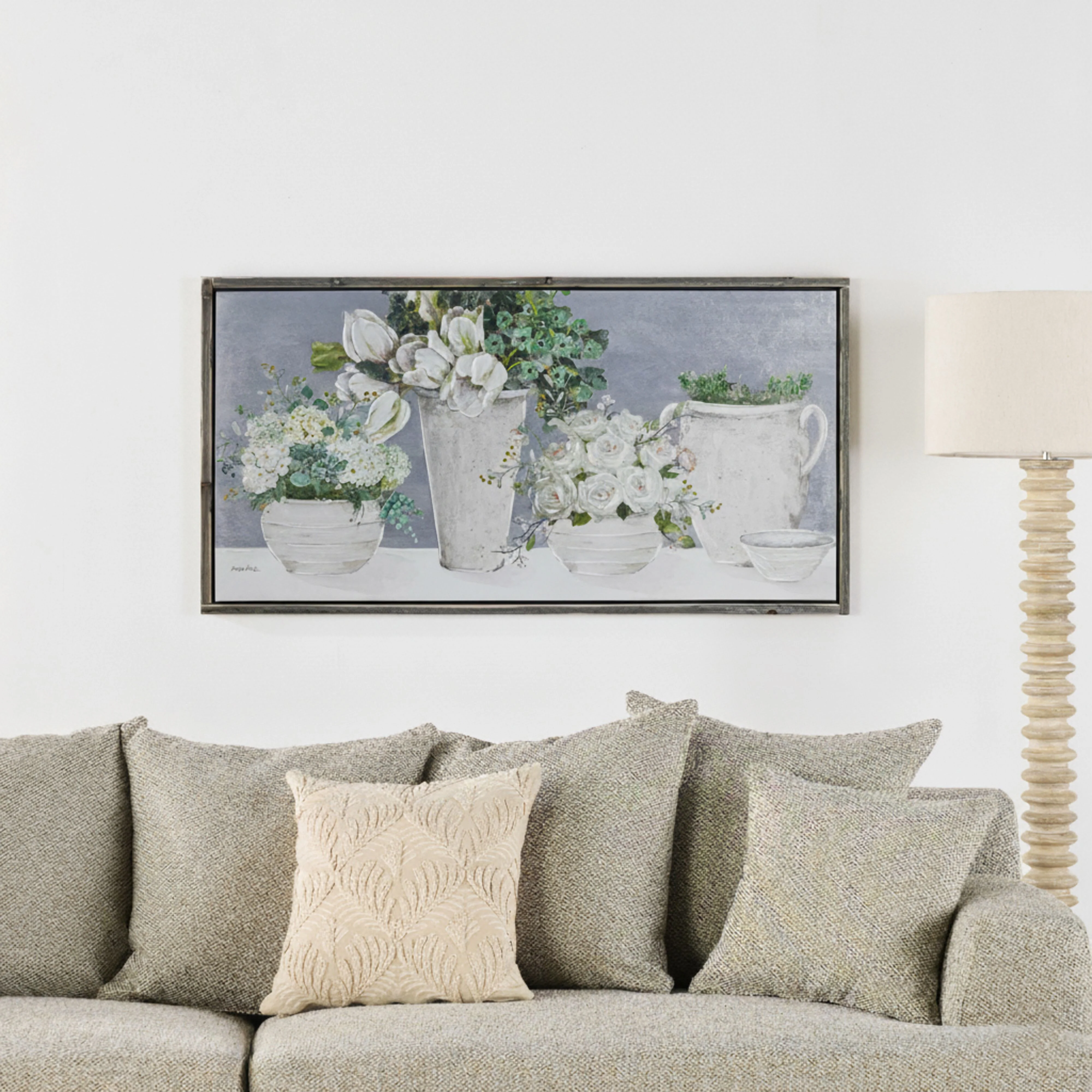 Galleries Porcelain Petals Framed Textured Print 120x60cm - Image 7