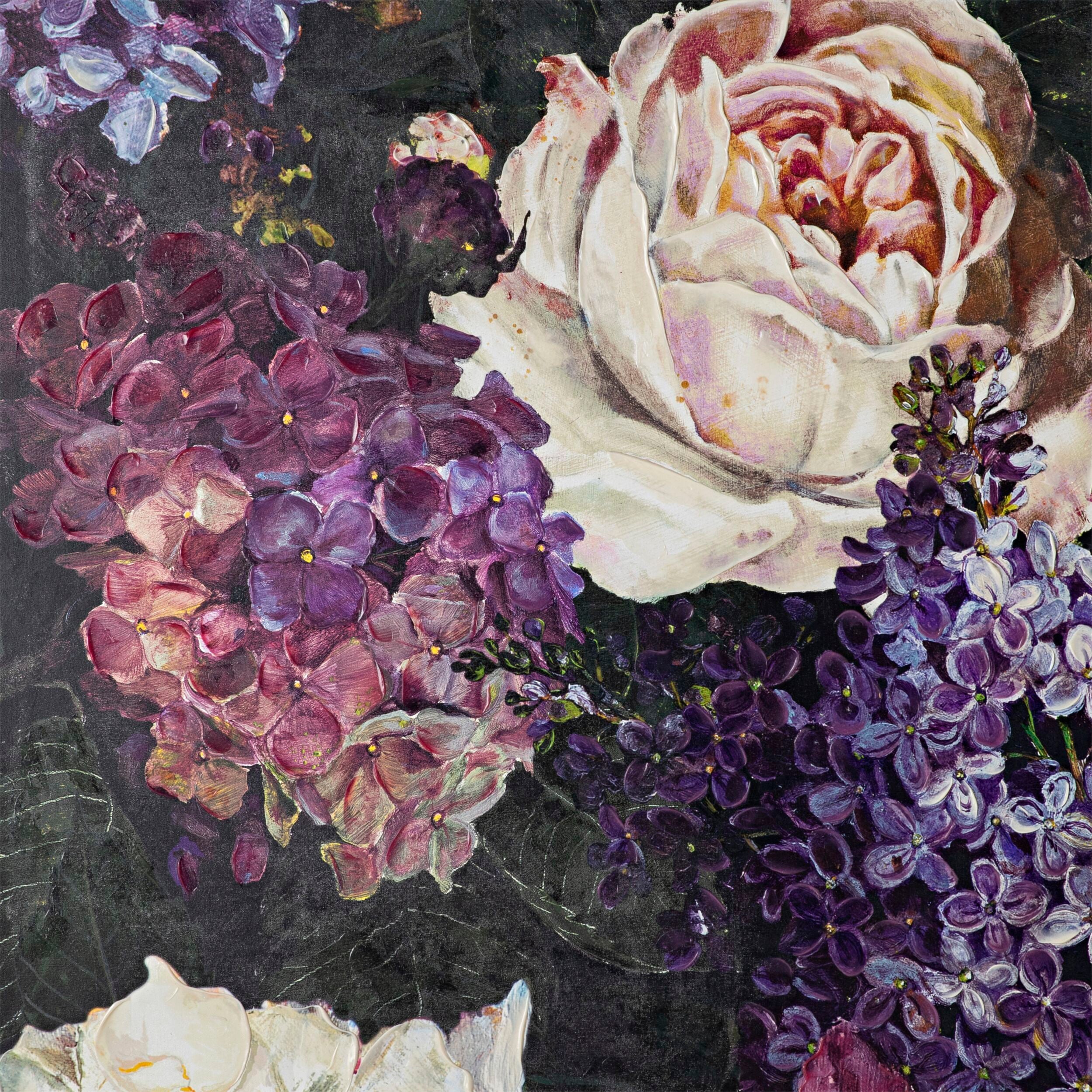 Galleries Purple Floral Collection Canvas Print 200x120cm - Image 2