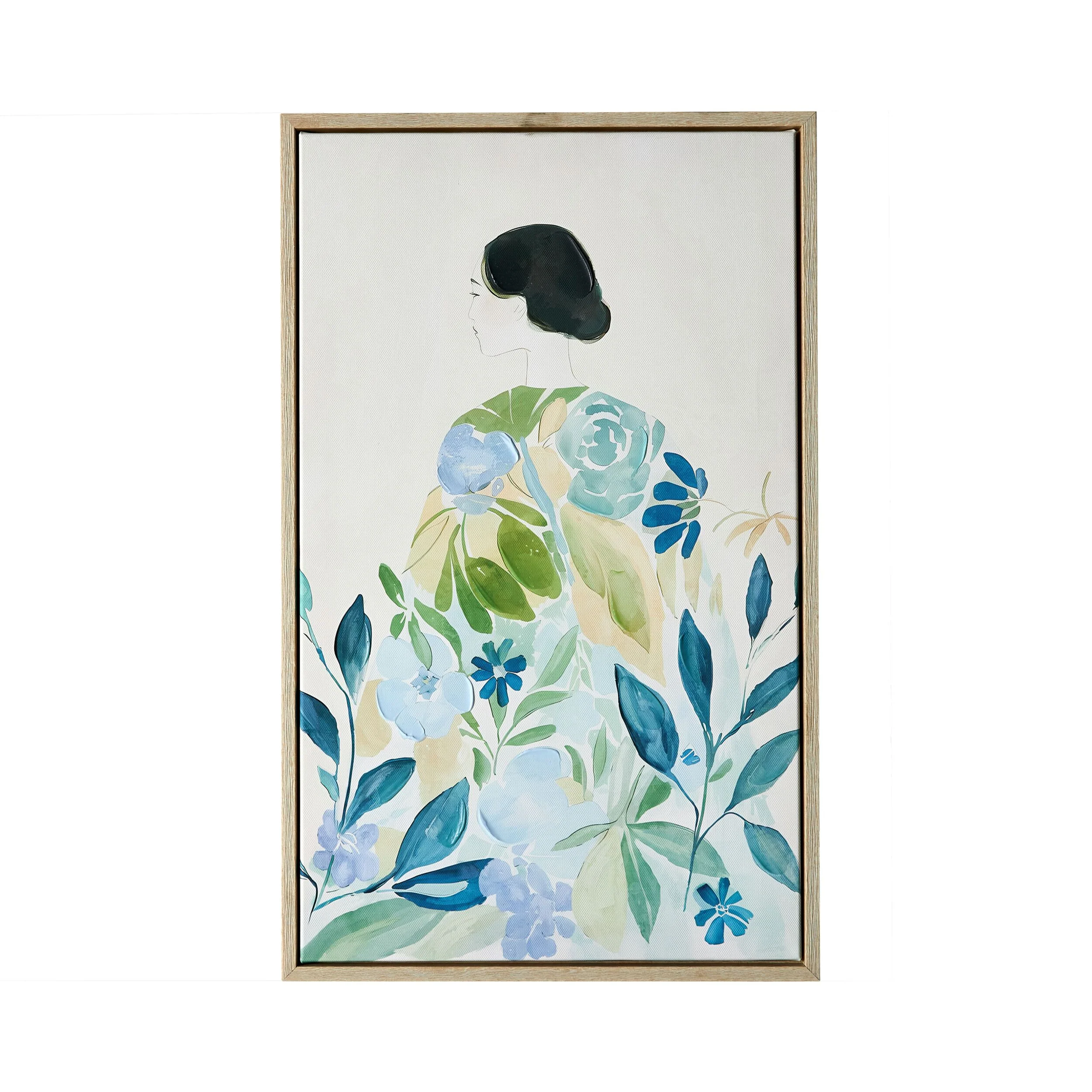 Garden Geisha Framed Textured Print Duo 60x50cm - Image 3