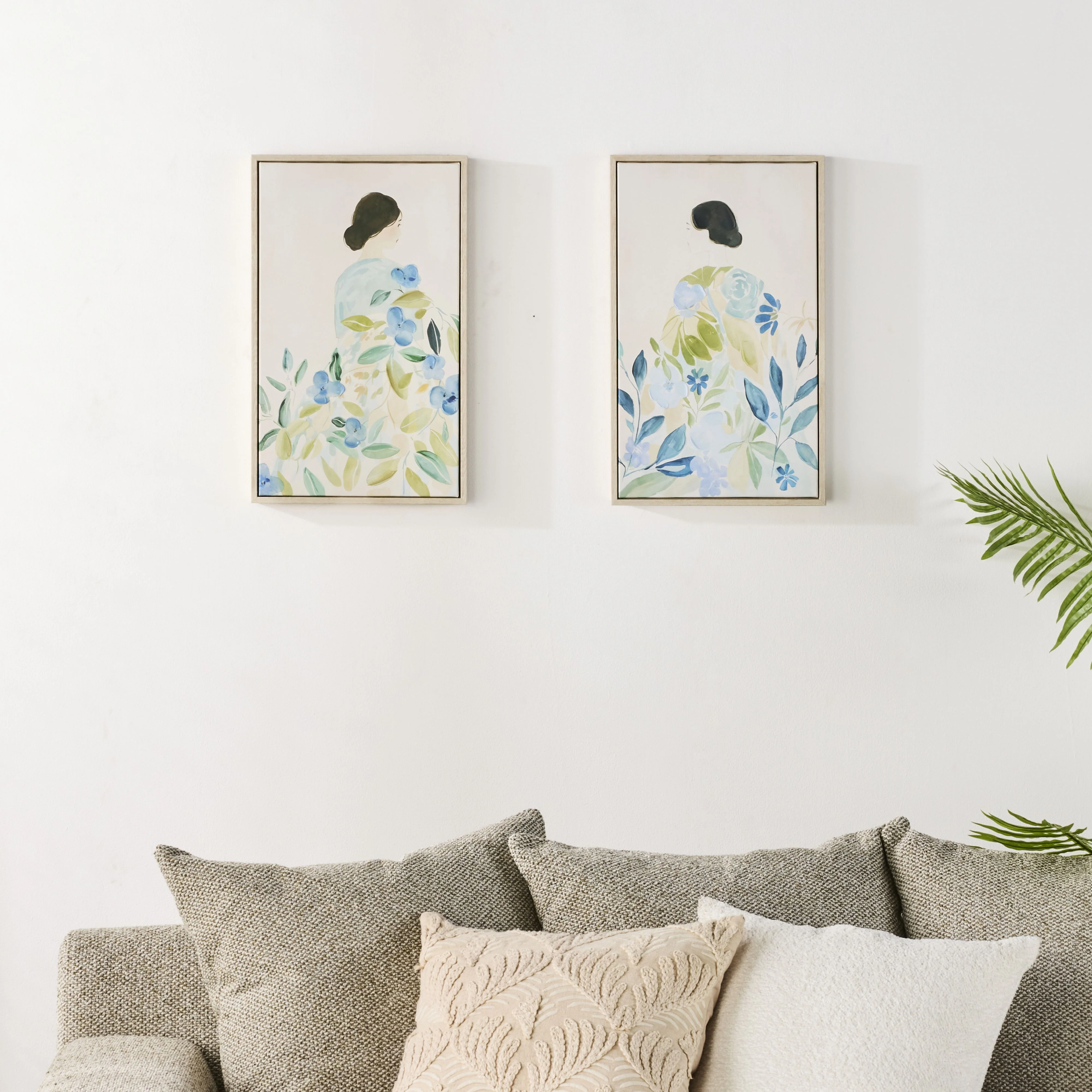 Garden Geisha Framed Textured Print Duo 60x50cm - Image 6
