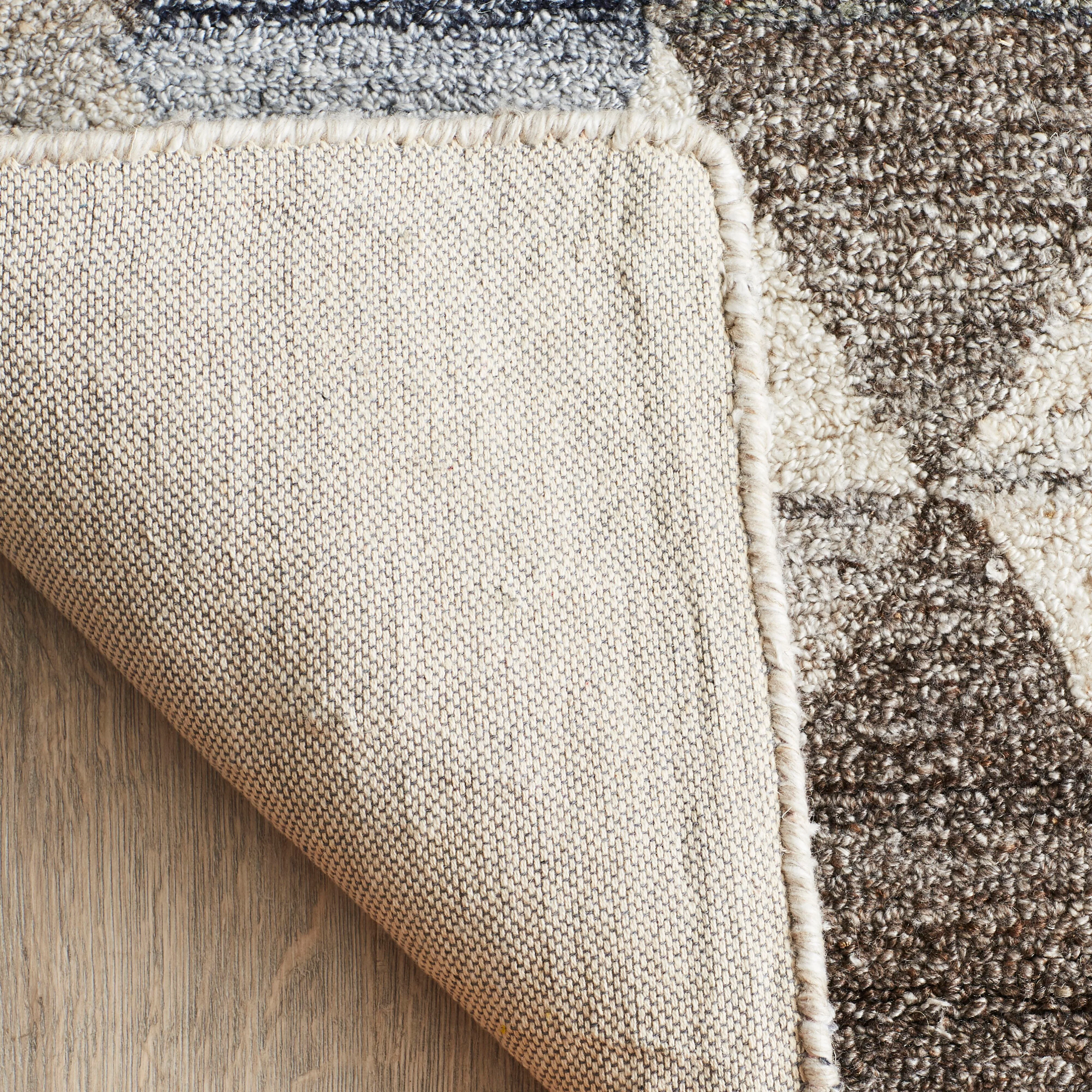 Geo Shaded Diamond Hand Tufted Blue & Cream Rug 240x150cm - Image 7
